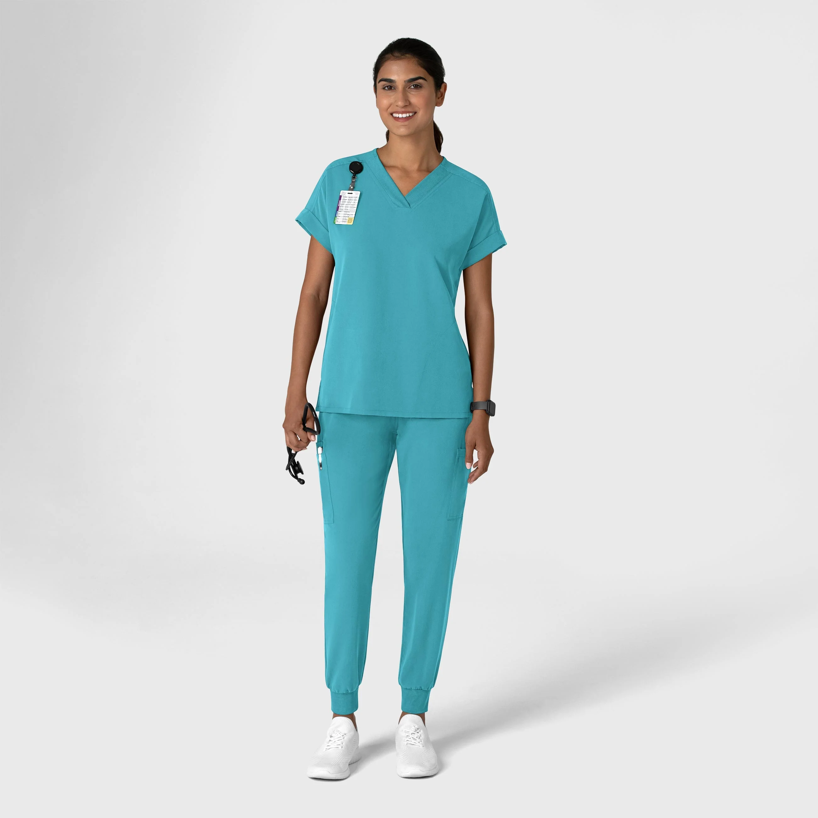 Nova Women's Jogger Utility Scrub Pant - Teal Blue - Image 10