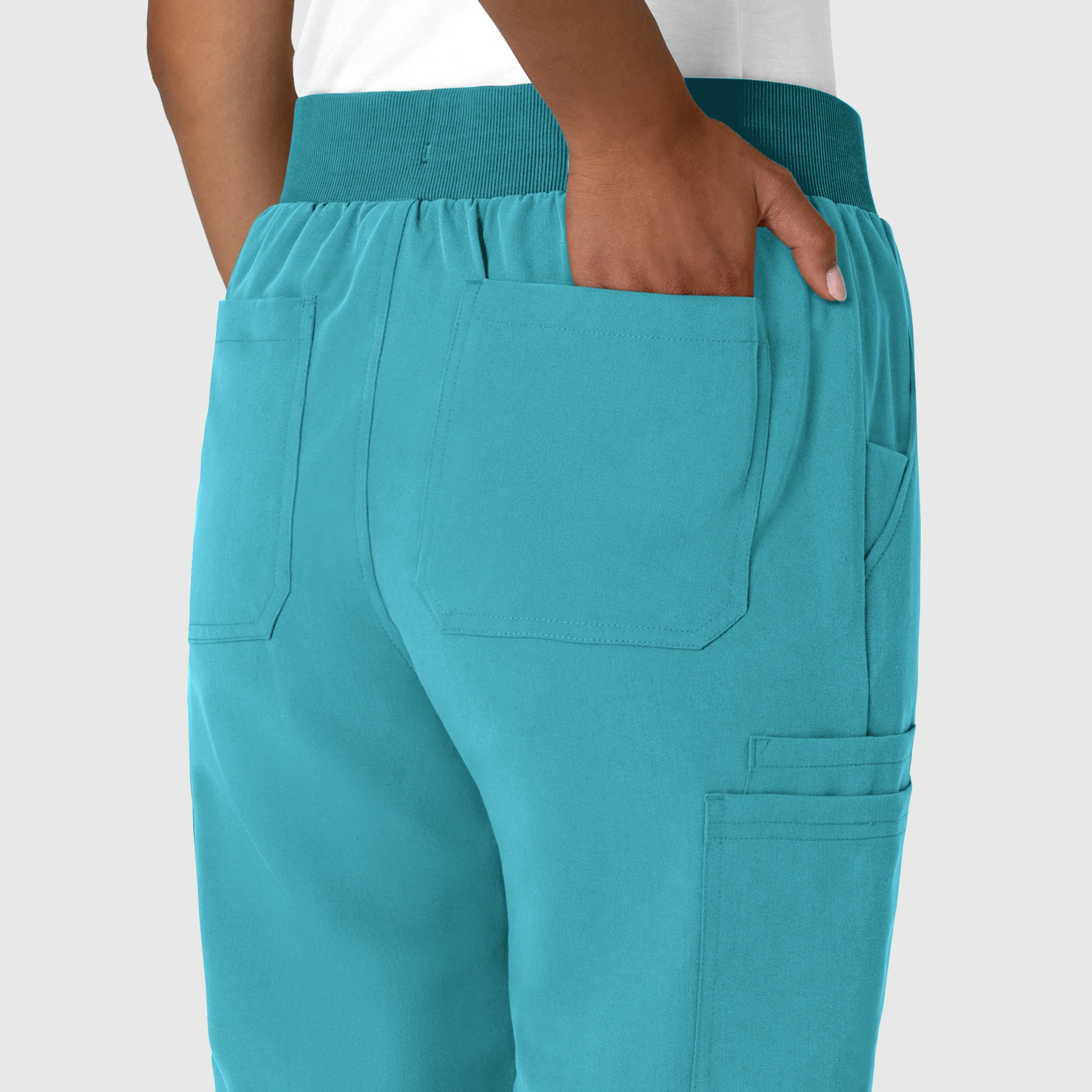 Nova Women's Jogger Utility Scrub Pant - Teal Blue - Image 6
