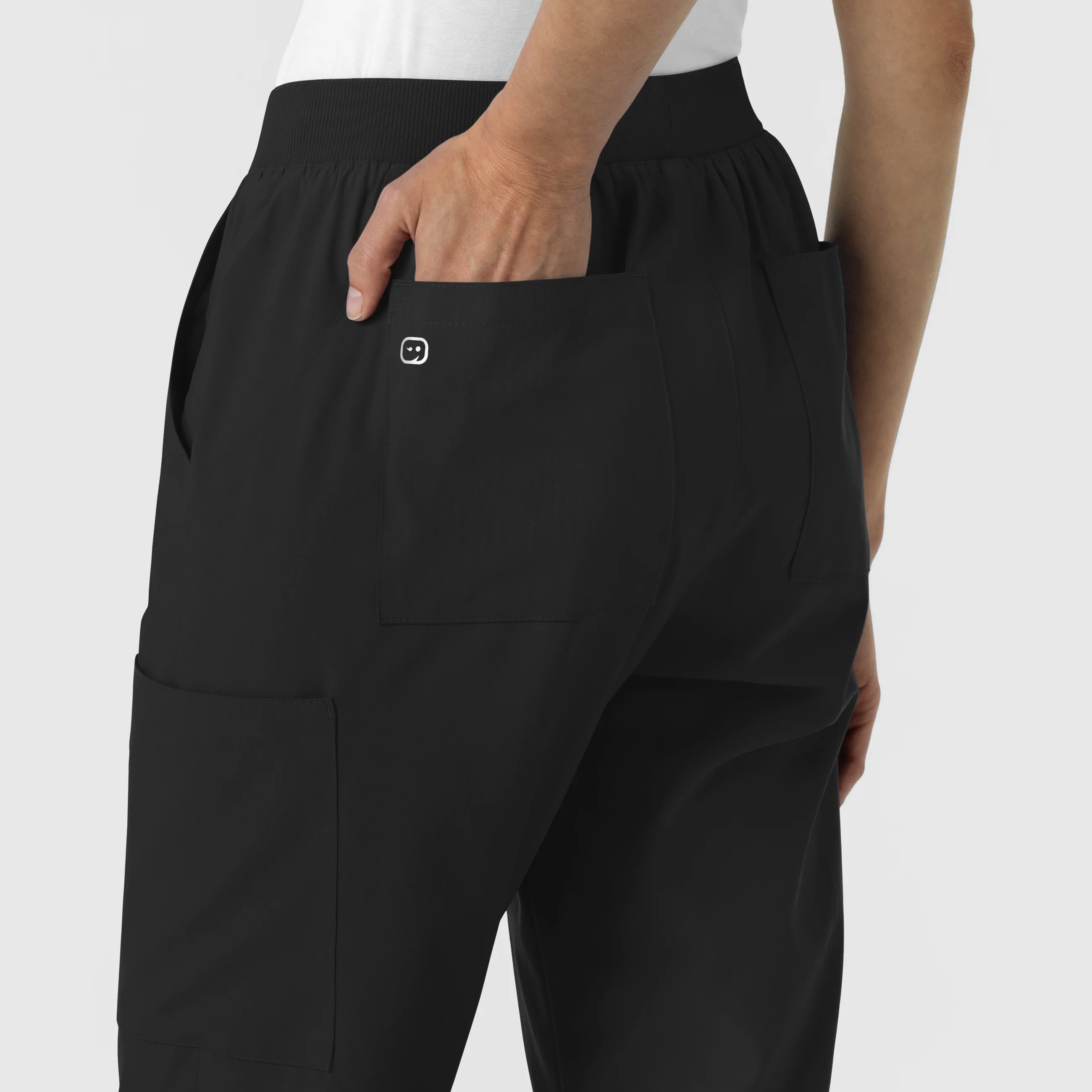 W123 Women's Cargo Utility Scrub Pant - Black - Image 10