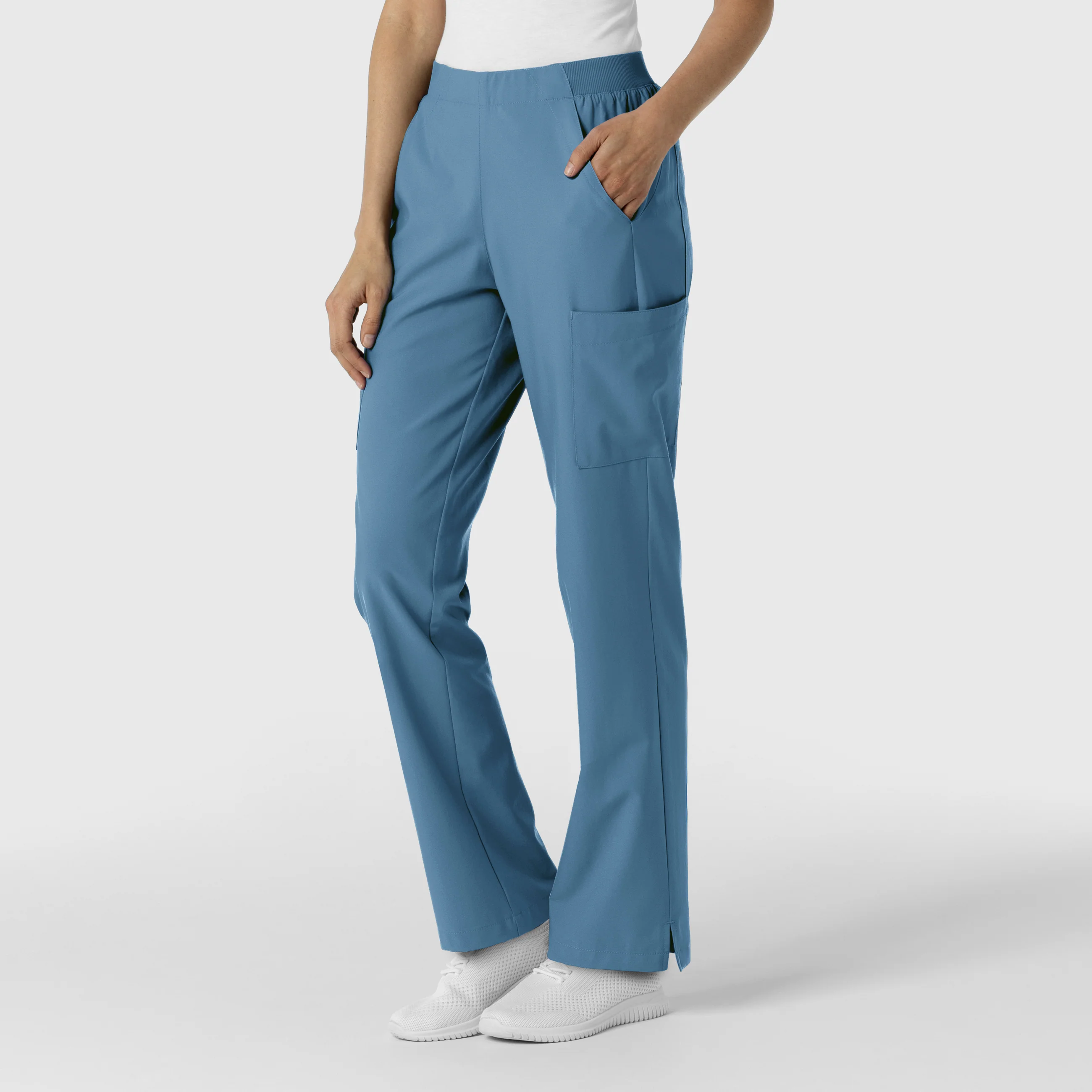 W123 Women's Cargo Utility Scrub Pant - Pacific Blue - Image 4