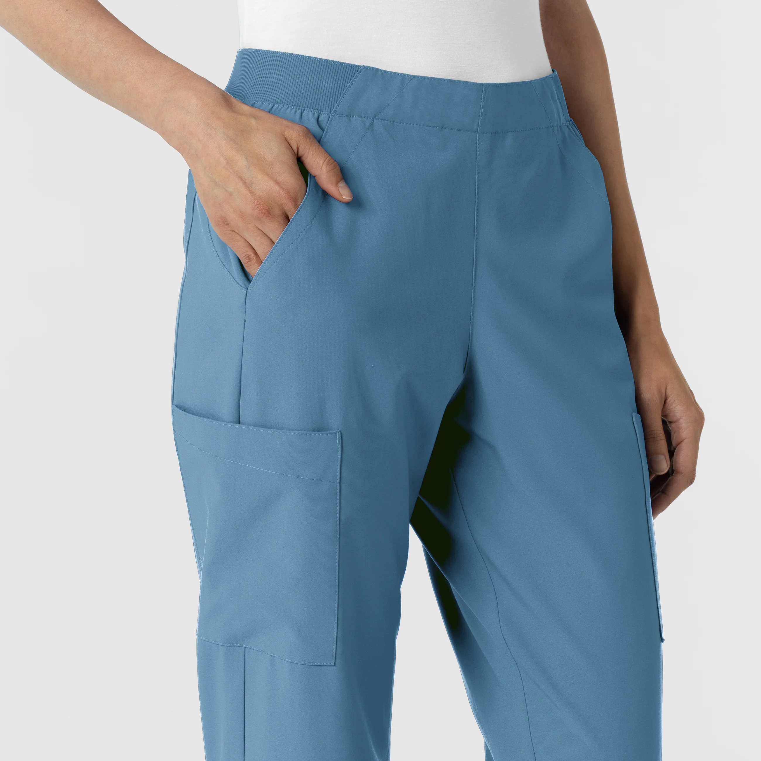 W123 Women's Cargo Utility Scrub Pant - Pacific Blue - Image 7