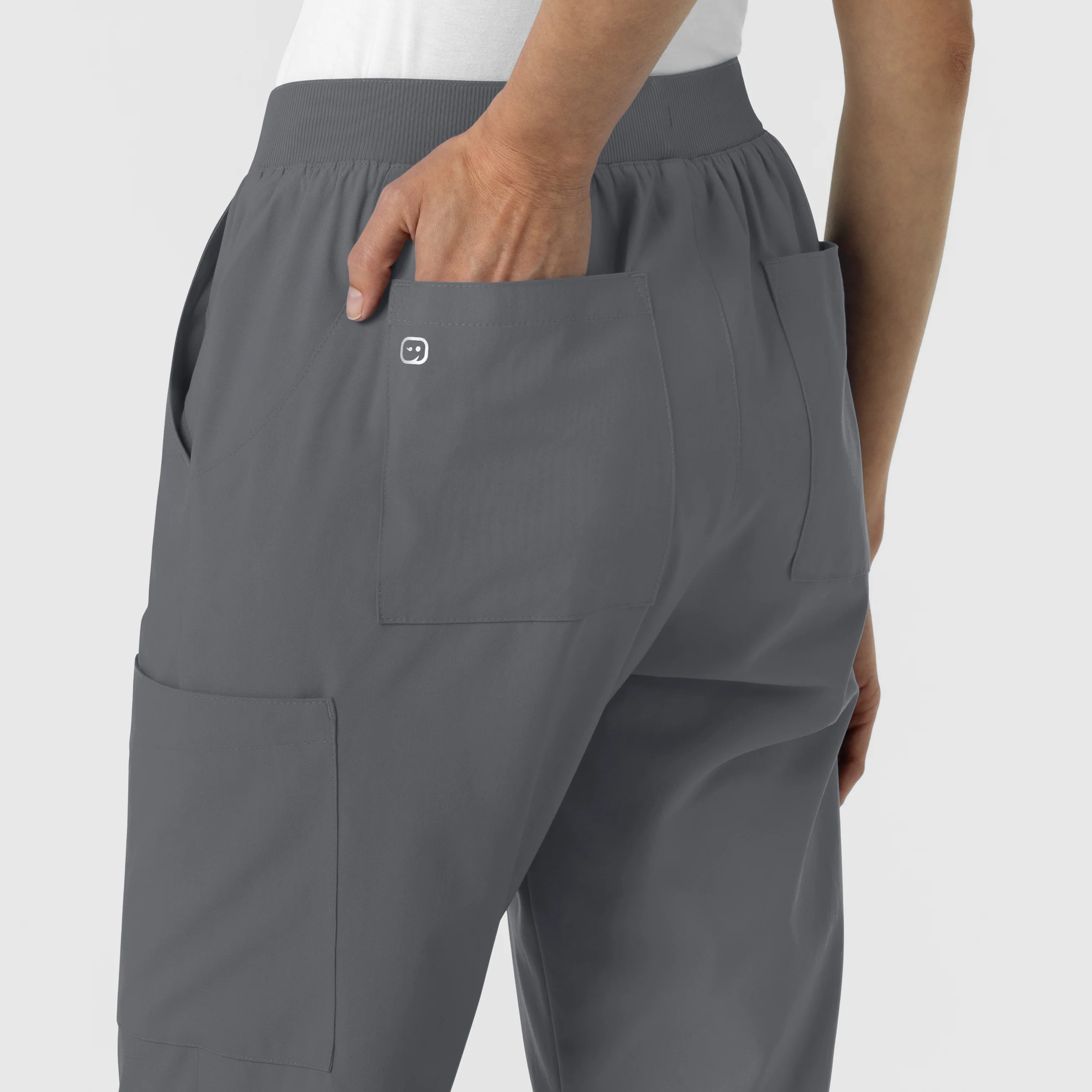 W123 Women's Cargo Utility Scrub Pant - Pewter - Image 10