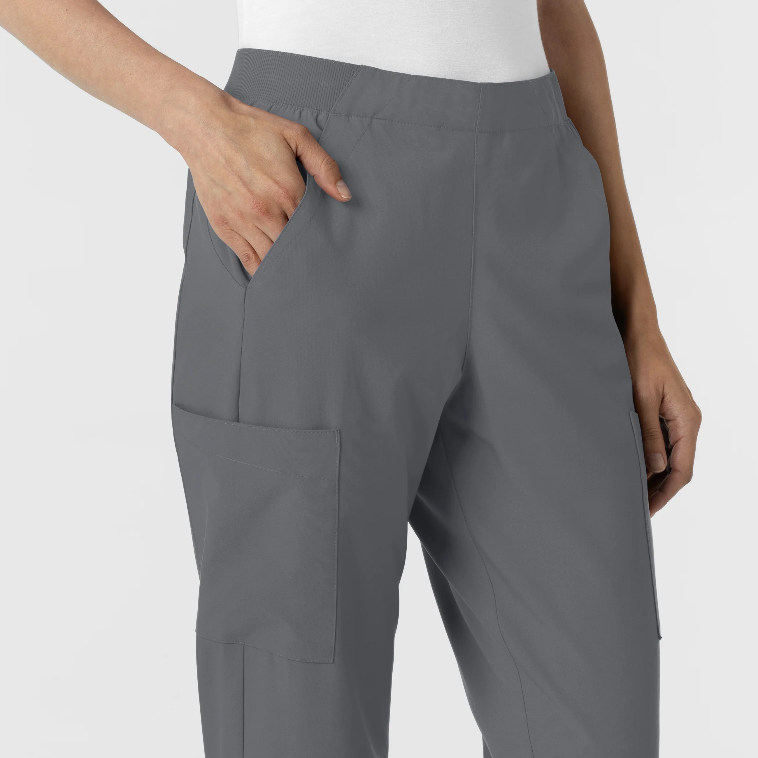 W123 Women's Cargo Utility Scrub Pant - Pewter - Image 7