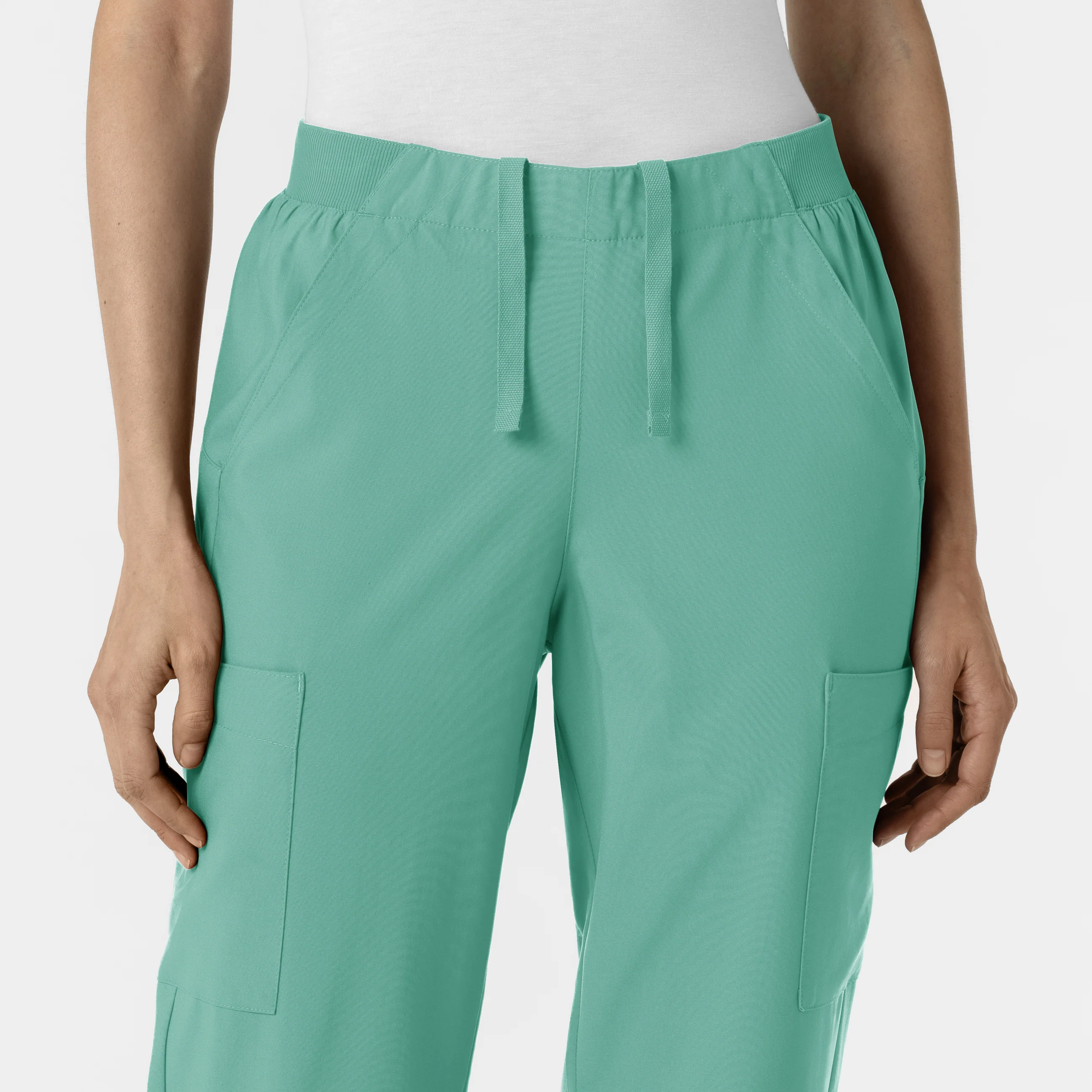 W123 Women's Cargo Utility Scrub Pant - Turquoise - Image 6