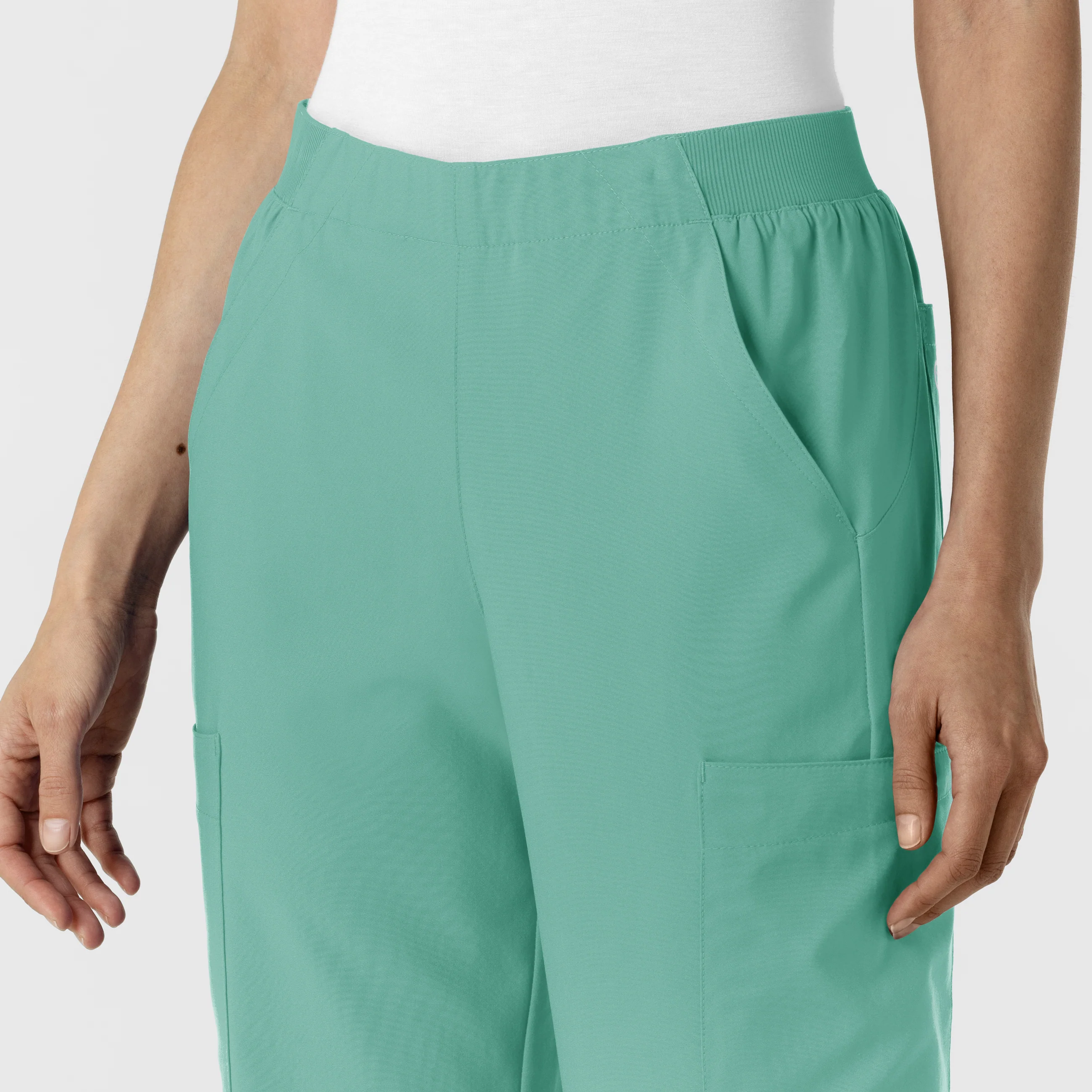 W123 Women's Cargo Utility Scrub Pant - Turquoise - Image 7