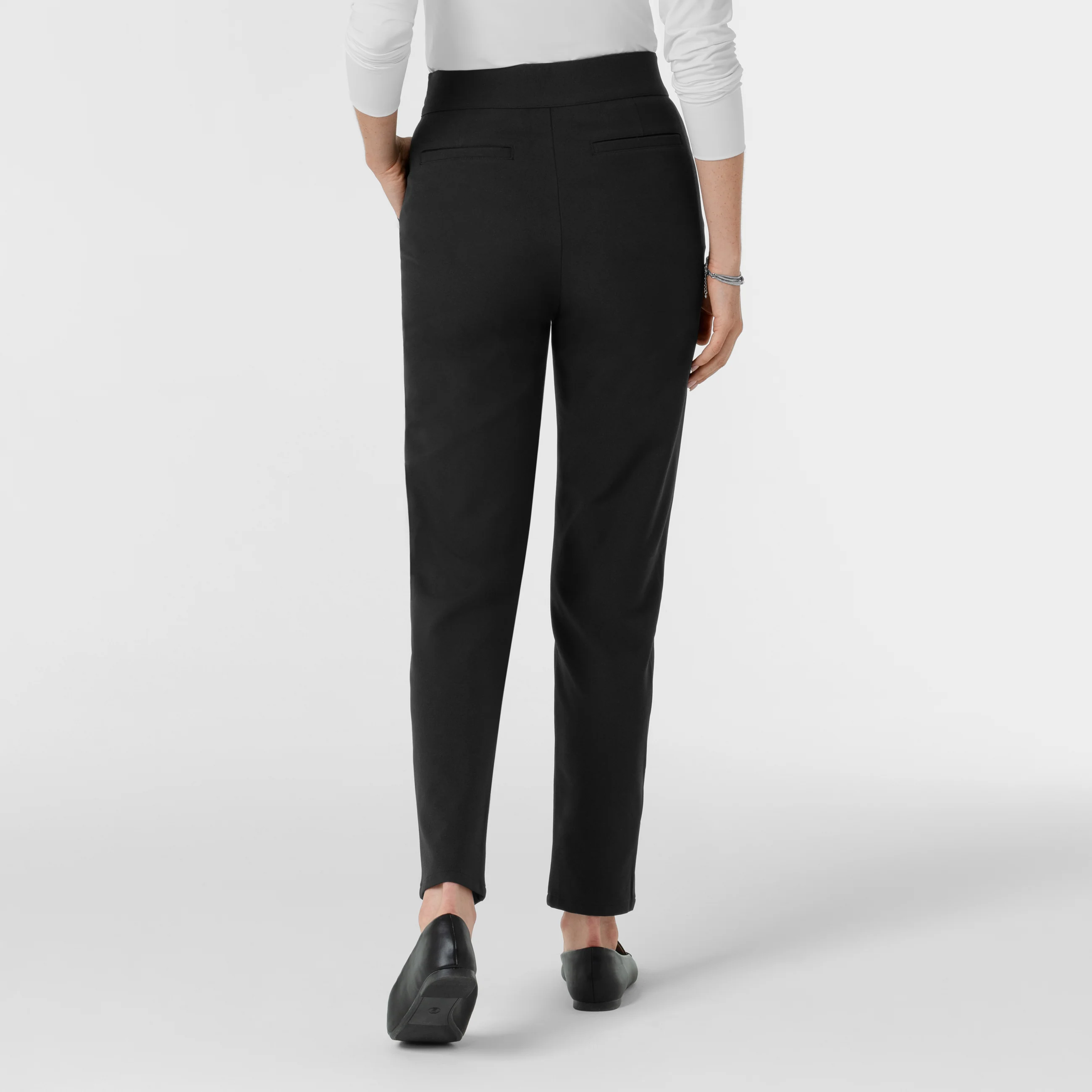 BLK Edit Women's Tapered Ankle Scrub Trouser - Black - Image 3