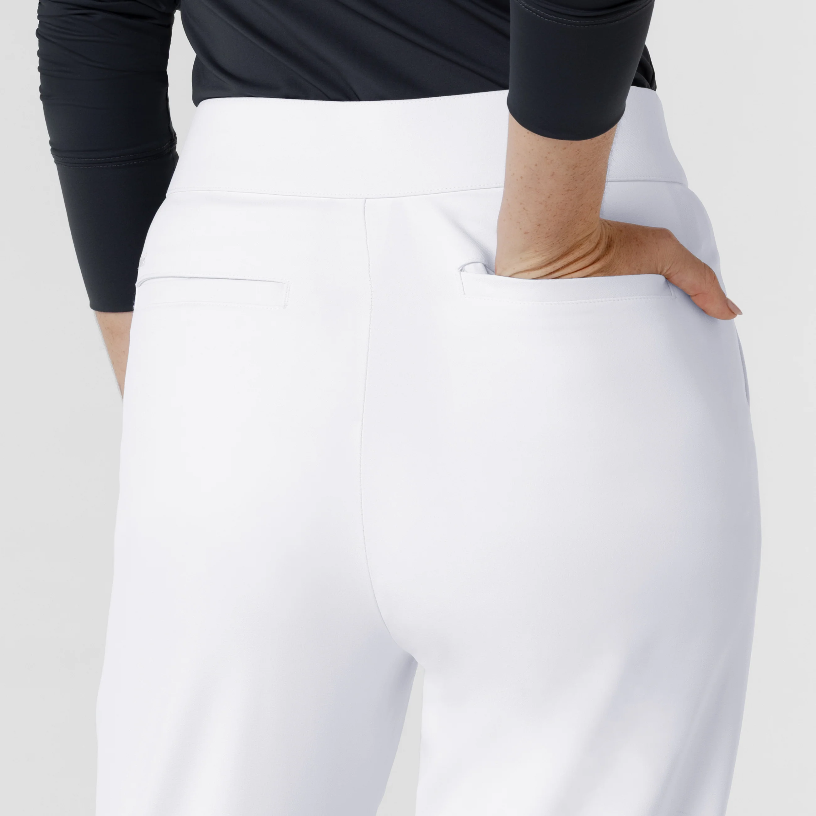 BLK Edit Women's Tapered Ankle Scrub Trouser - White - Image 6