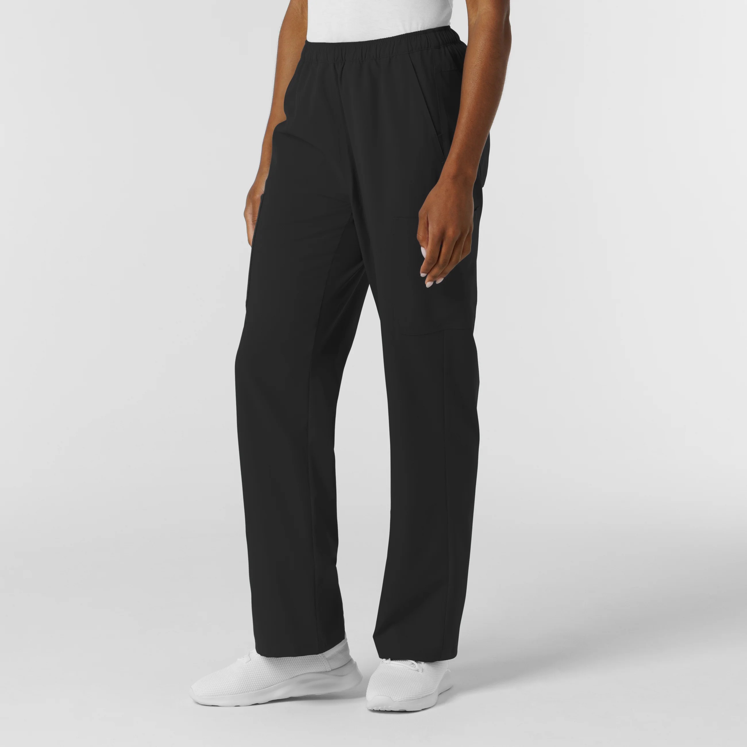 NURTUR Women's Straight Leg Cargo Scrub Pant - Black - Image 3