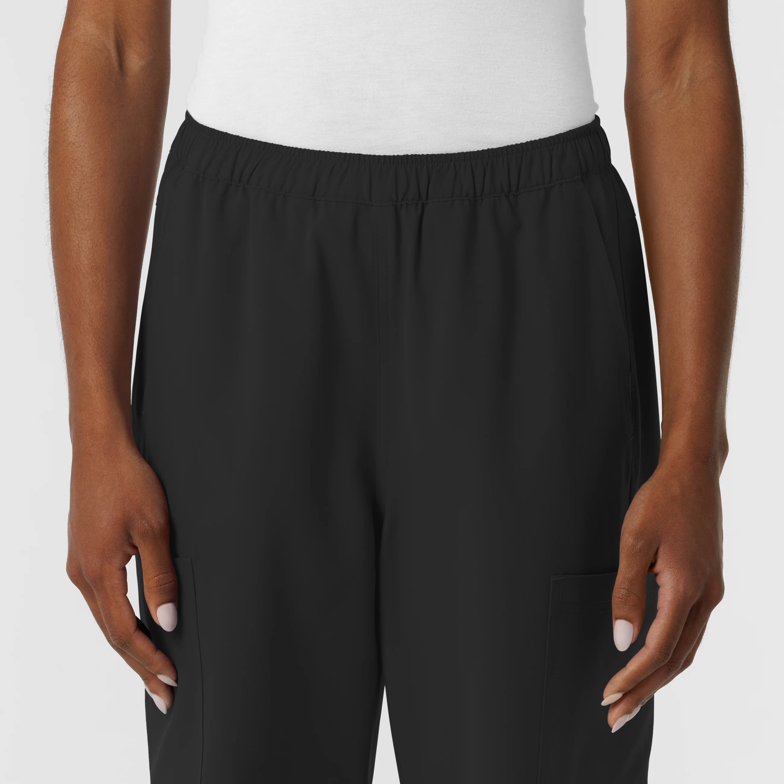 NURTUR Women's Straight Leg Cargo Scrub Pant - Black - Image 4