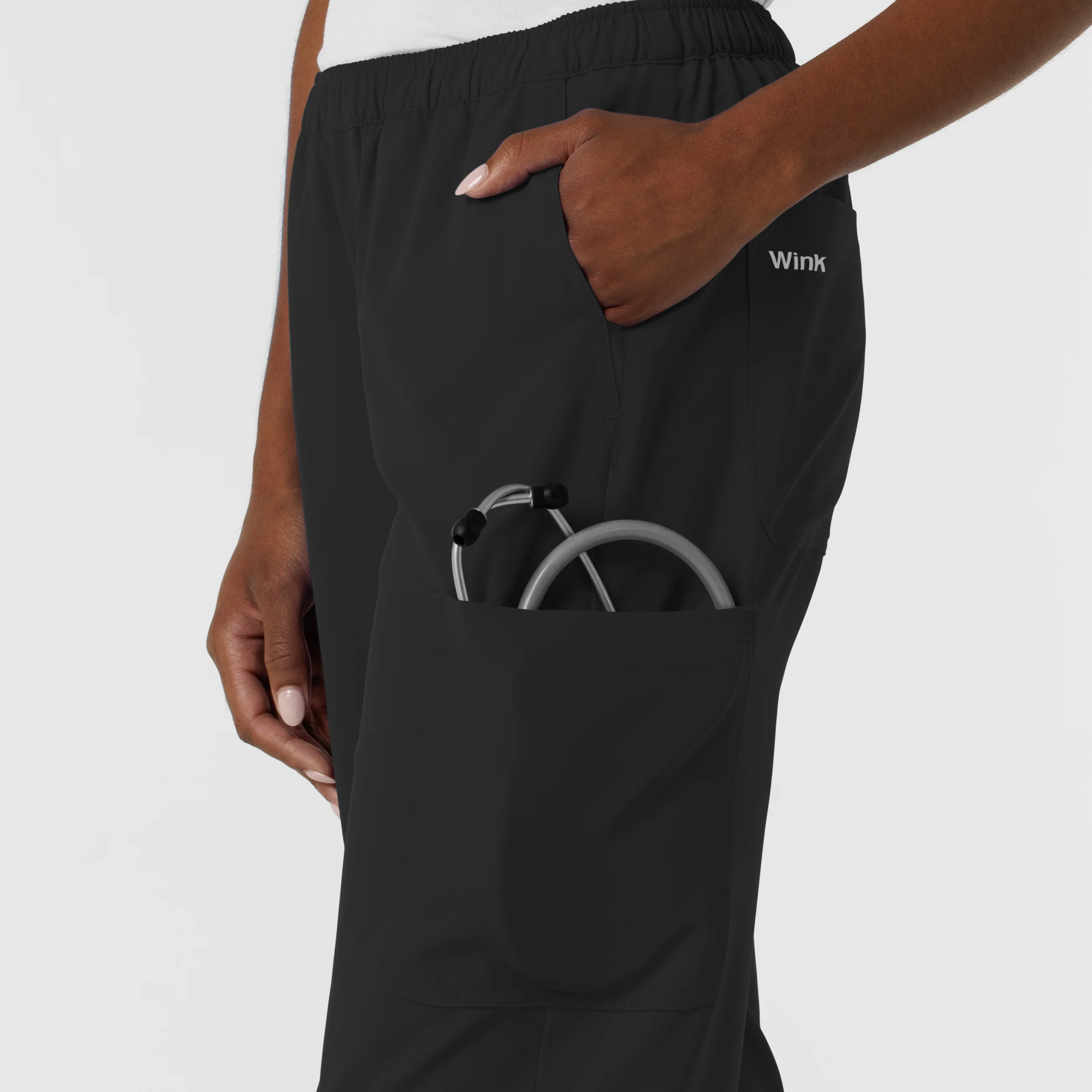 NURTUR Women's Straight Leg Cargo Scrub Pant - Black - Image 9