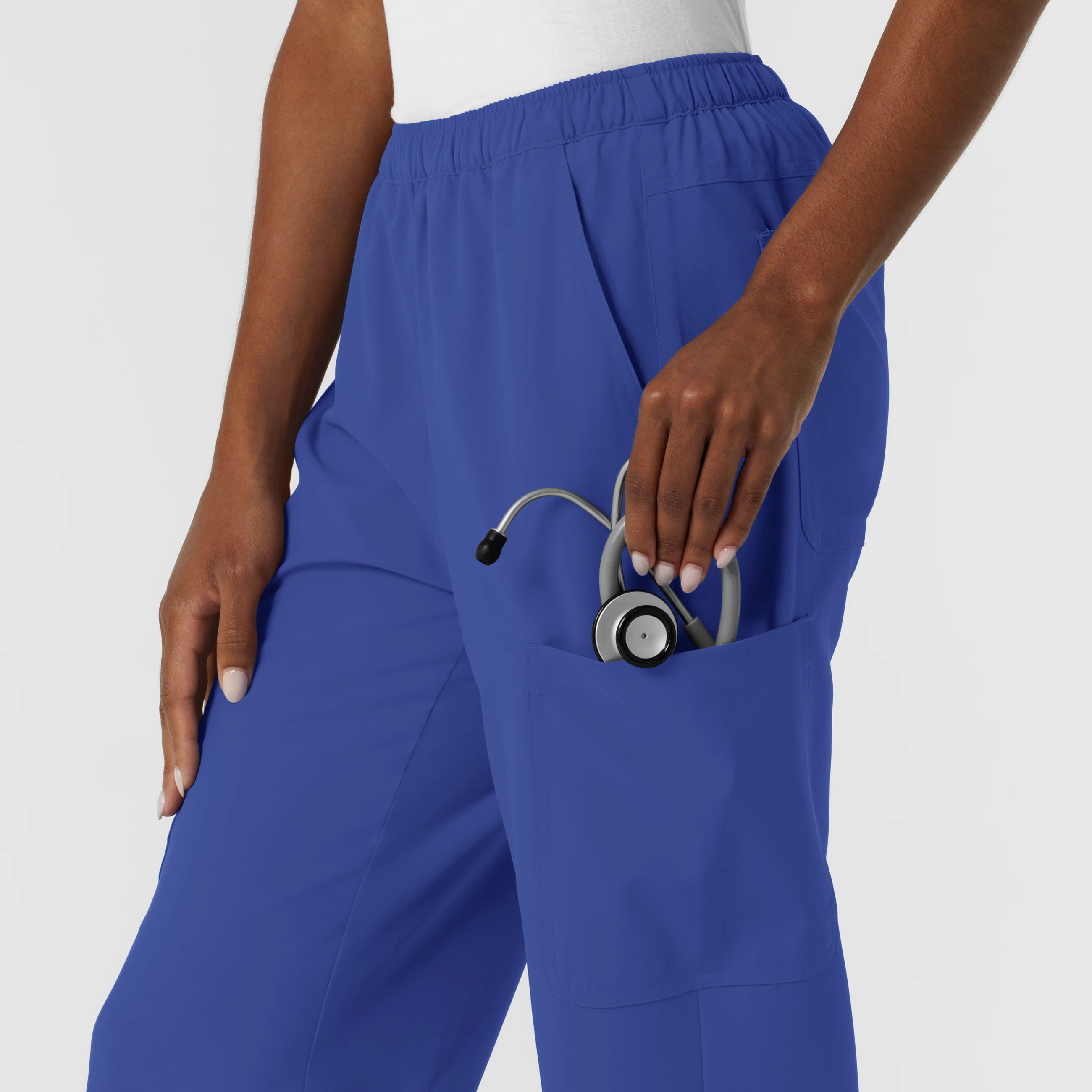 NURTUR Women's Straight Leg Cargo Scrub Pant - Galaxy Blue - Image 8
