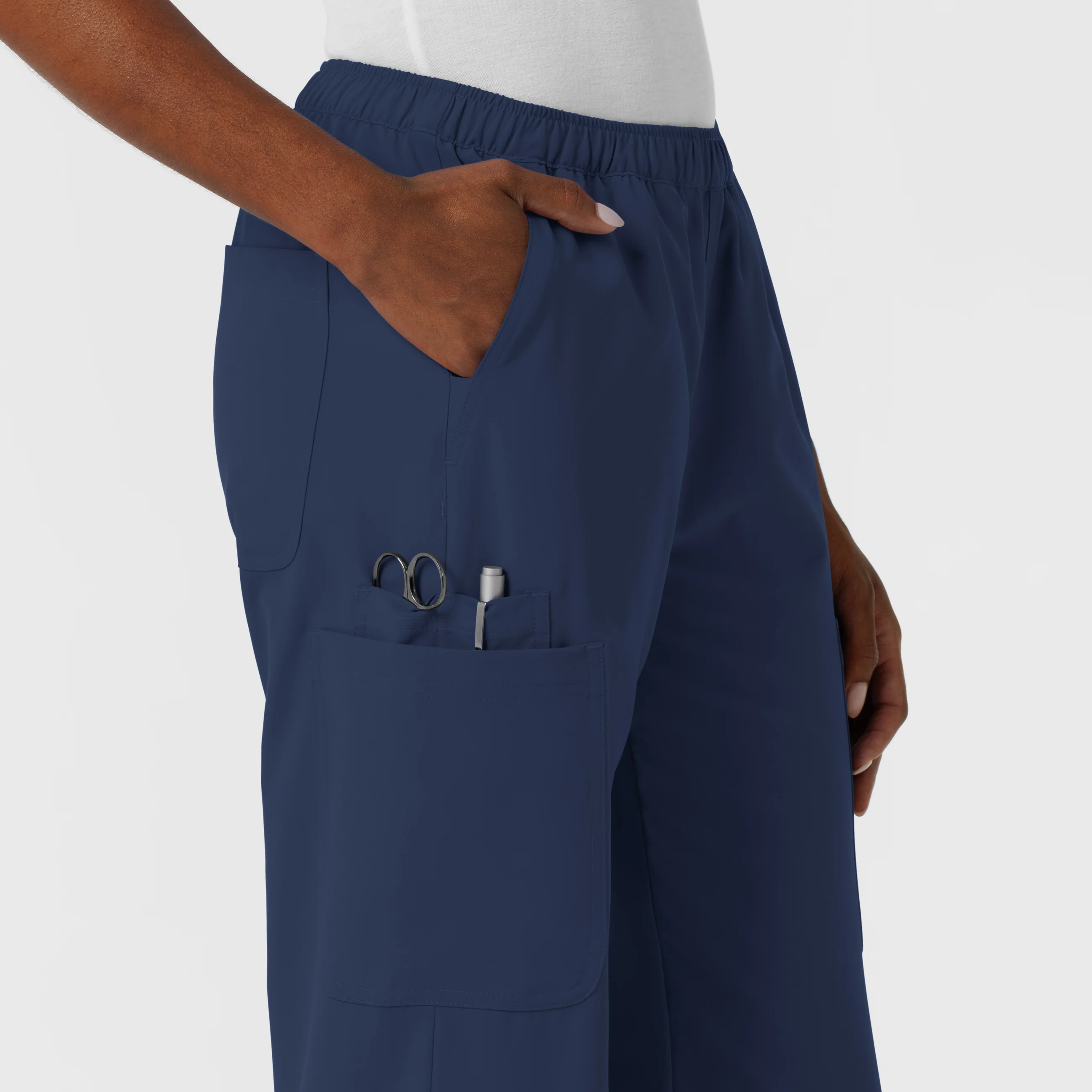 NURTUR Women's Straight Leg Cargo Scrub Pant - Navy - Image 6