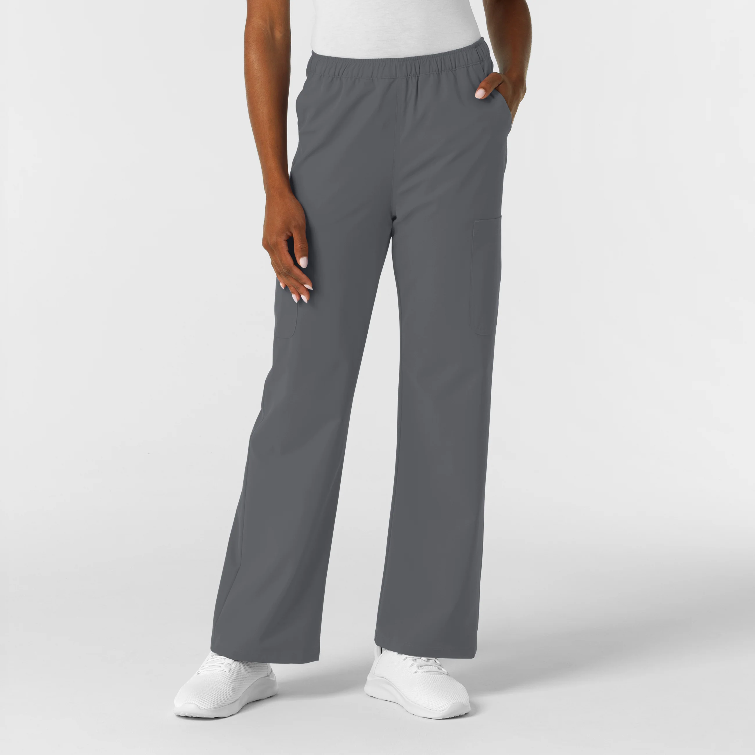 NURTUR Women's Straight Leg Cargo Scrub Pant - Pewter