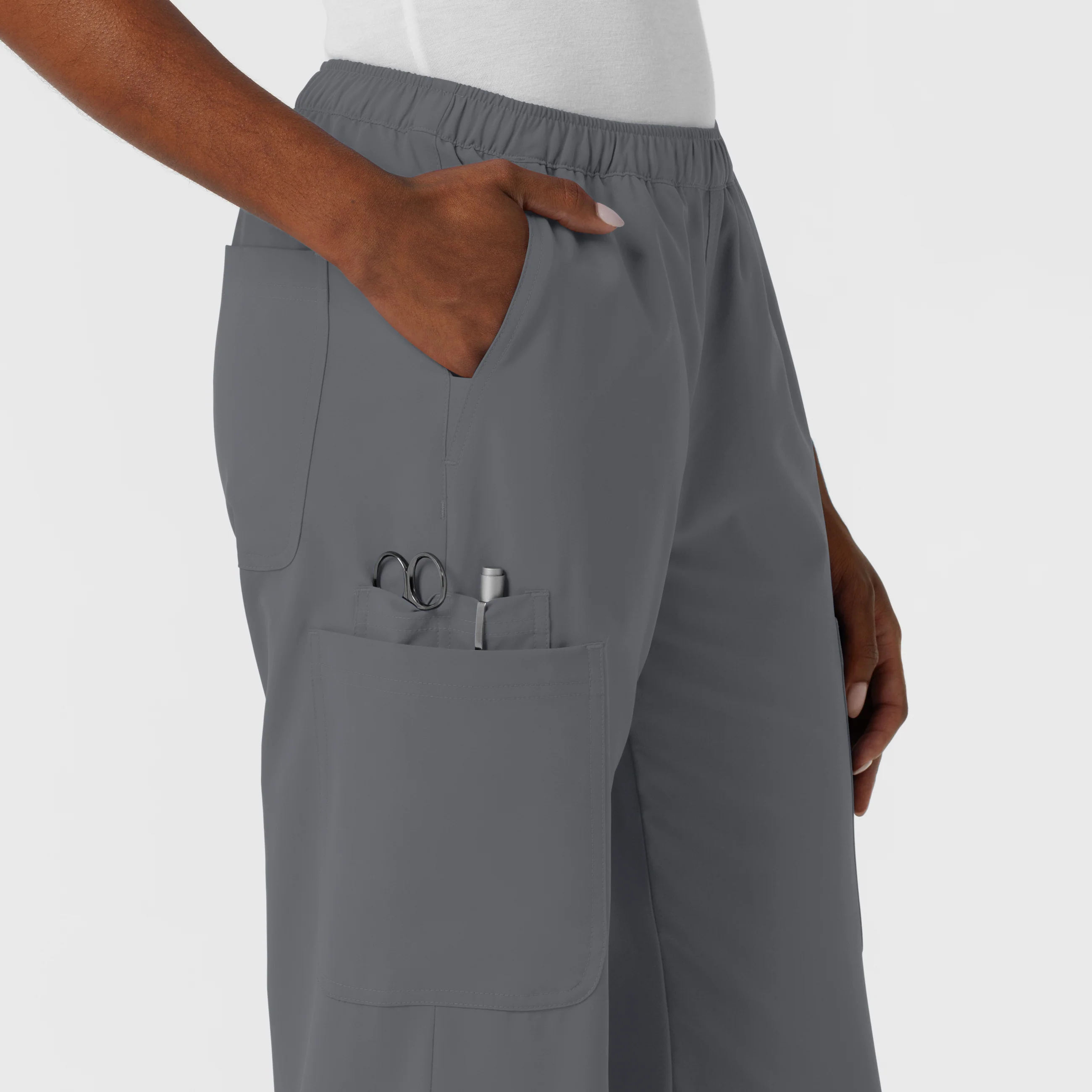 NURTUR Women's Straight Leg Cargo Scrub Pant - Pewter - Image 6