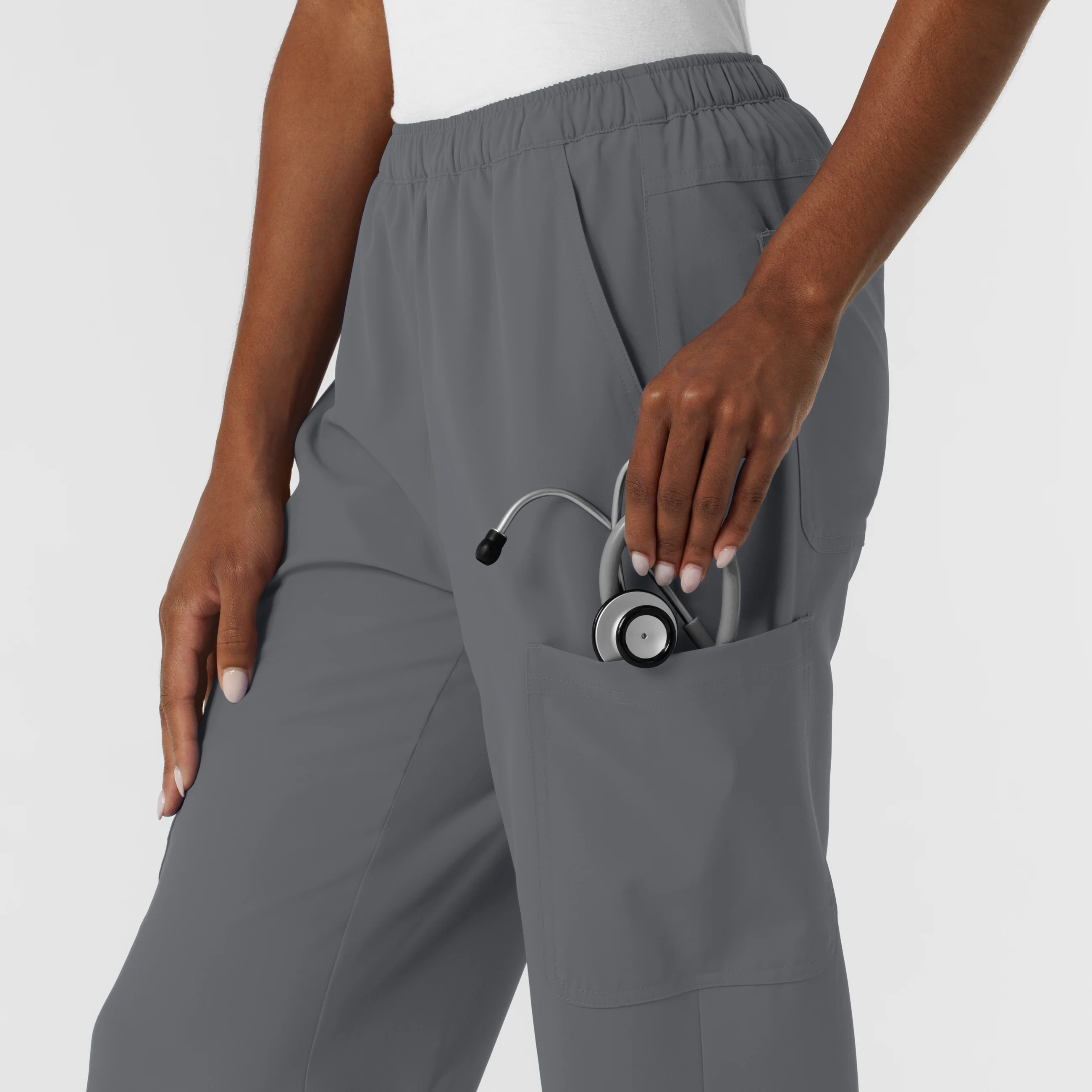 NURTUR Women's Straight Leg Cargo Scrub Pant - Pewter - Image 8