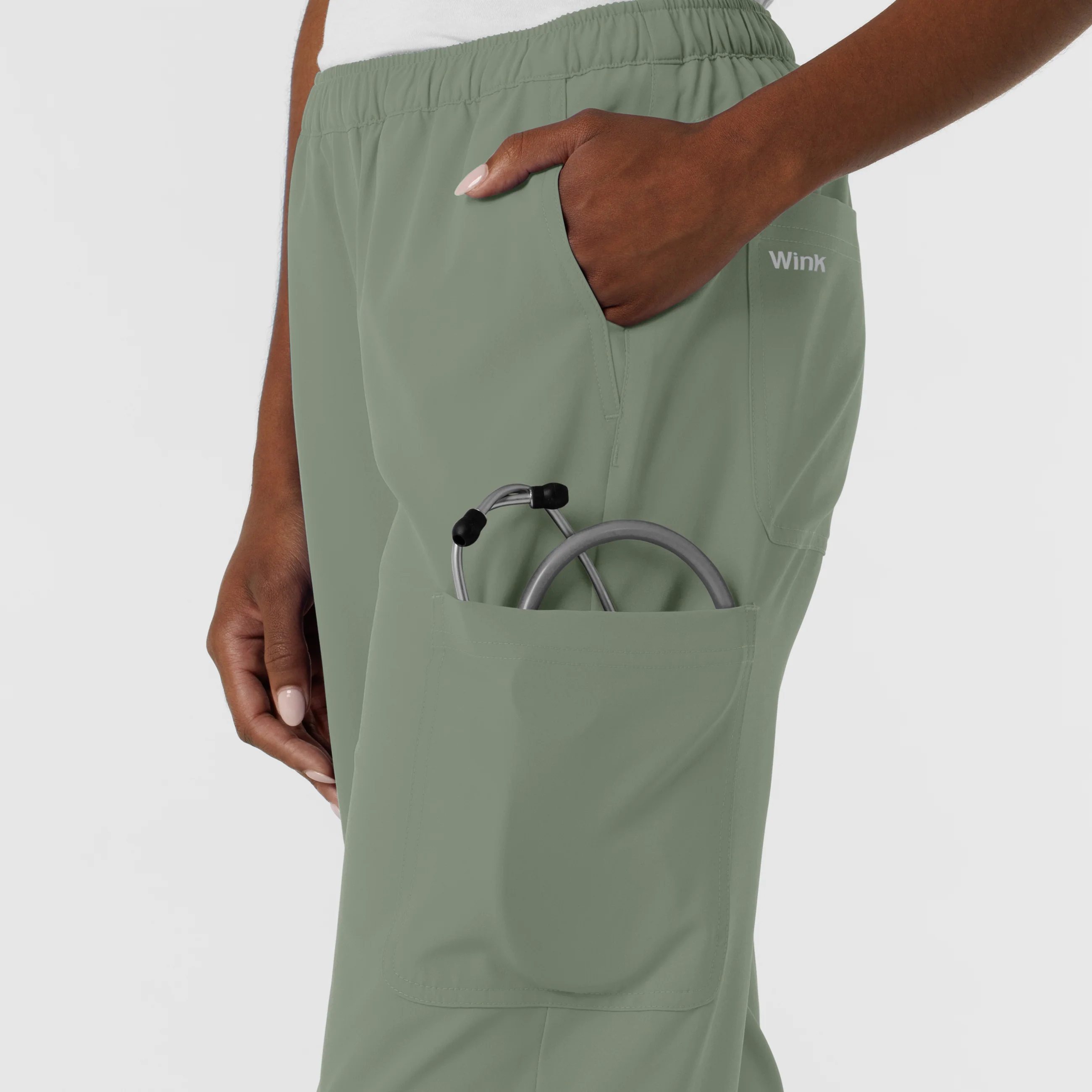 NURTUR Women's Straight Leg Cargo Scrub Pant - Sage - Image 9