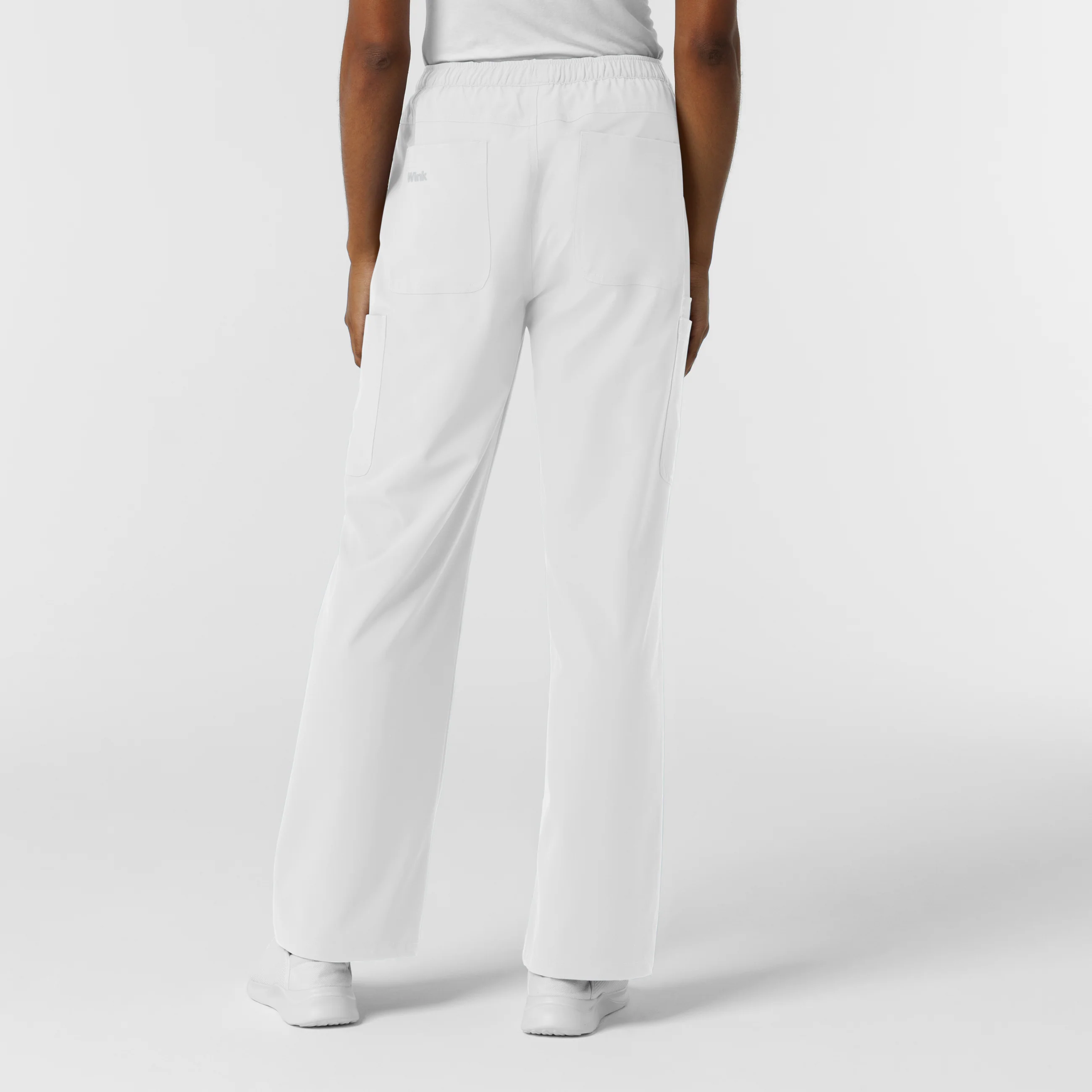 NURTUR Women's Straight Leg Cargo Scrub Pant - White - Image 2
