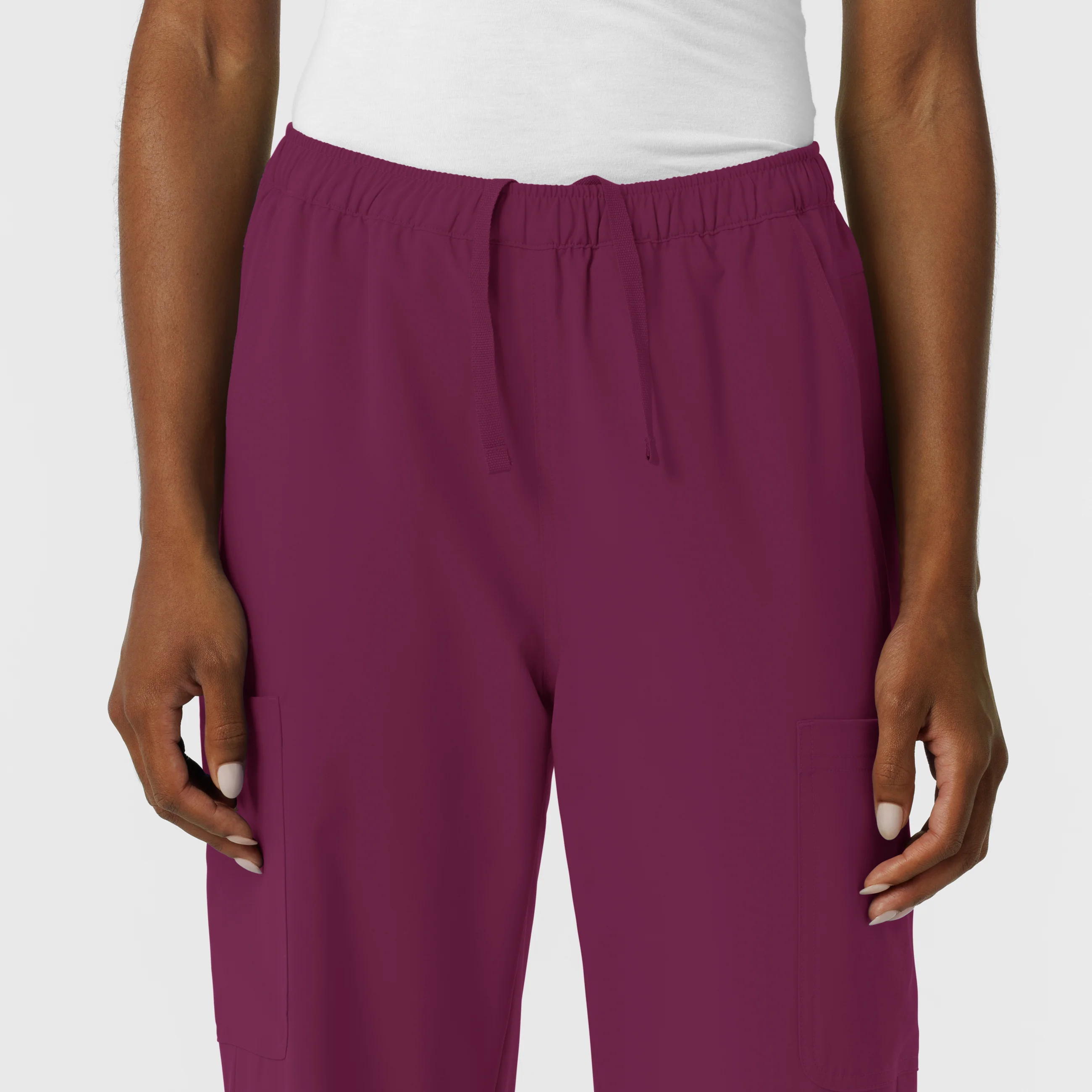 NURTUR Women's Straight Leg Cargo Scrub Pant - Wine - Image 5