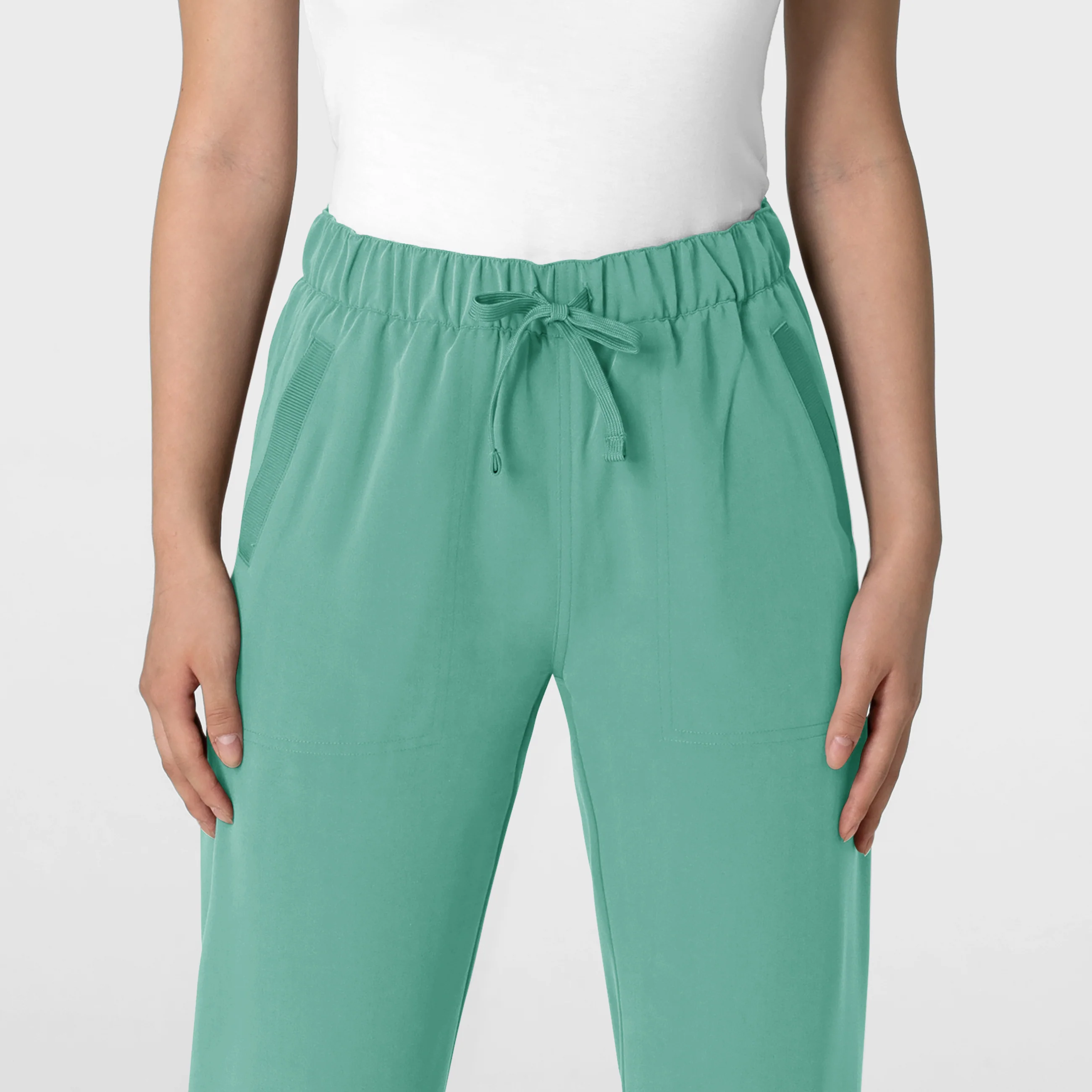 Nova Women's Stovepipe High-Low Hem Scrub Pant - Turquoise - Image 5