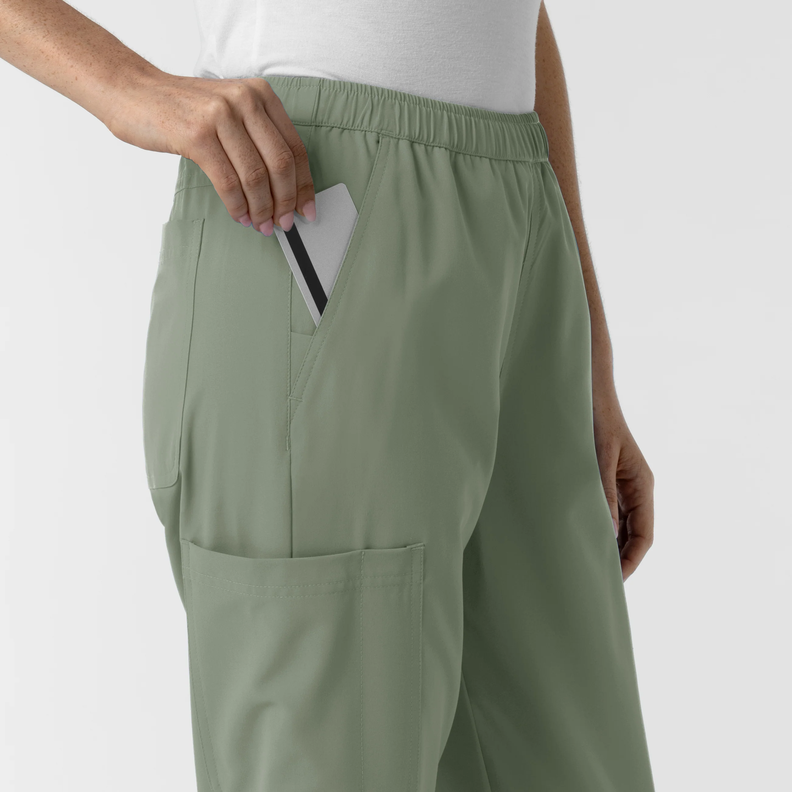 NURTUR Women's Slim Leg Scrub Pant - Sage - Image 6