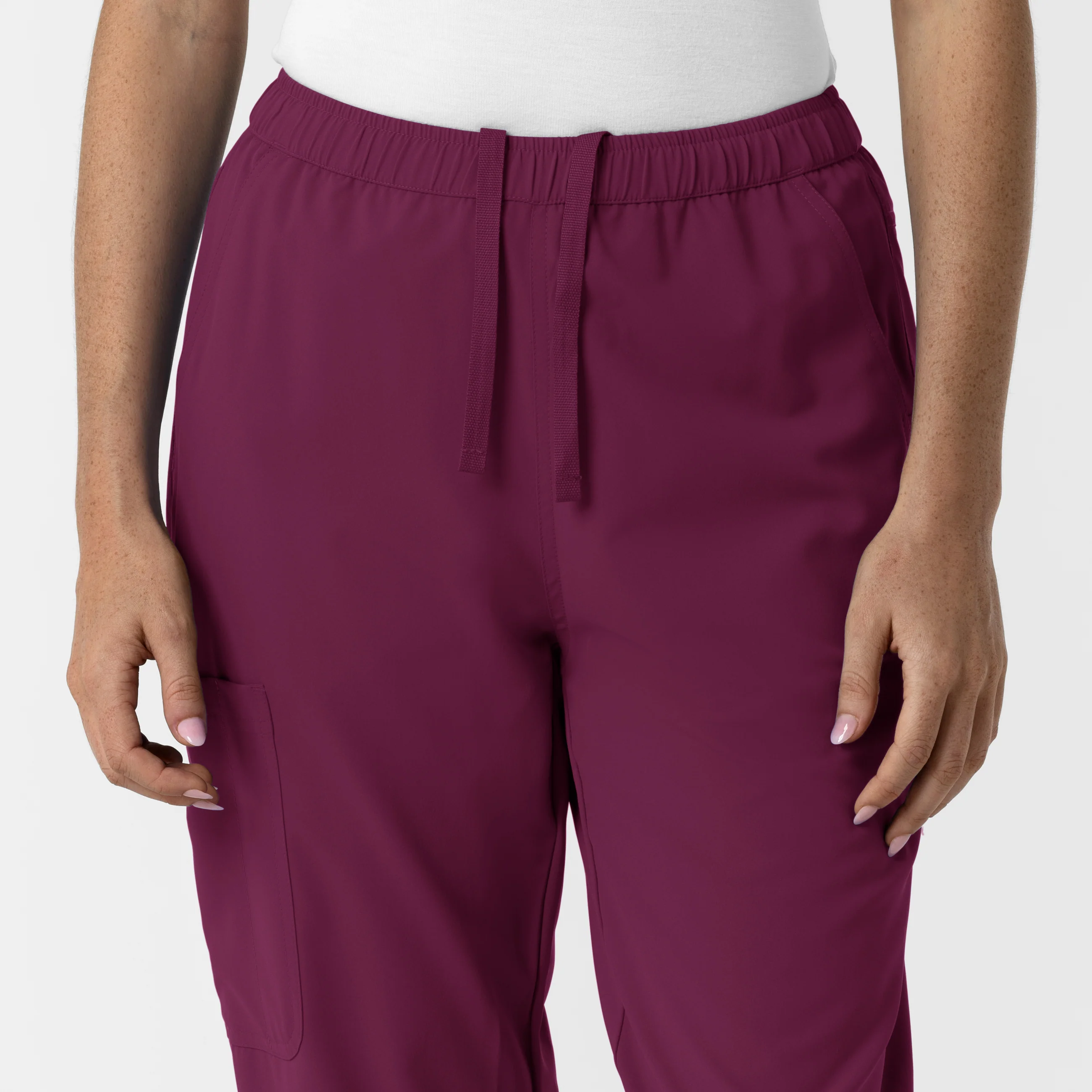 NURTUR Women's Slim Leg Scrub Pant - Wine - Image 5