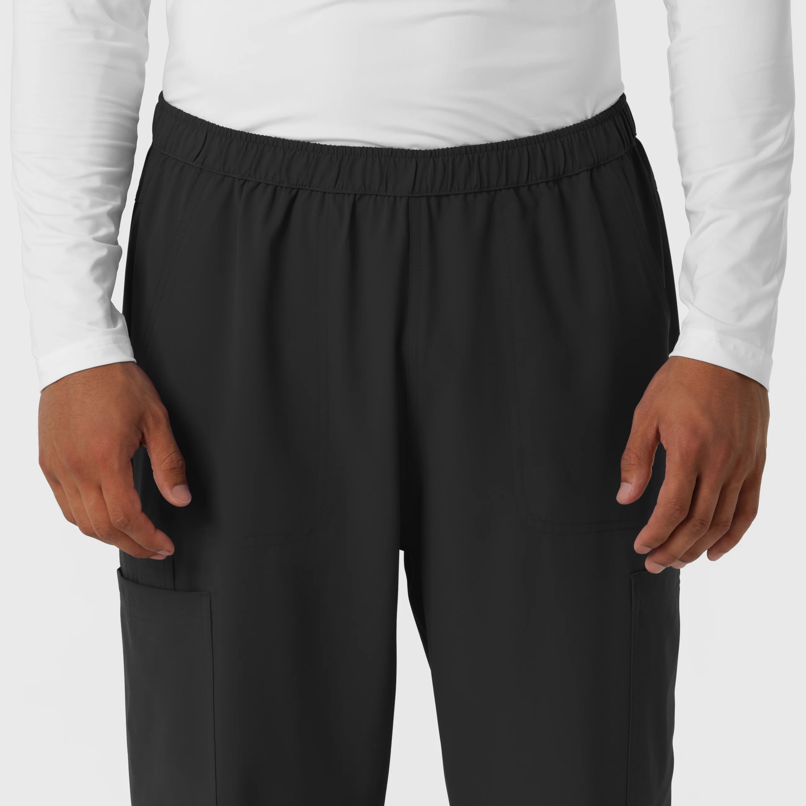 NURTUR Men's Straight Leg Cargo Scrub Pant - Black - Image 5