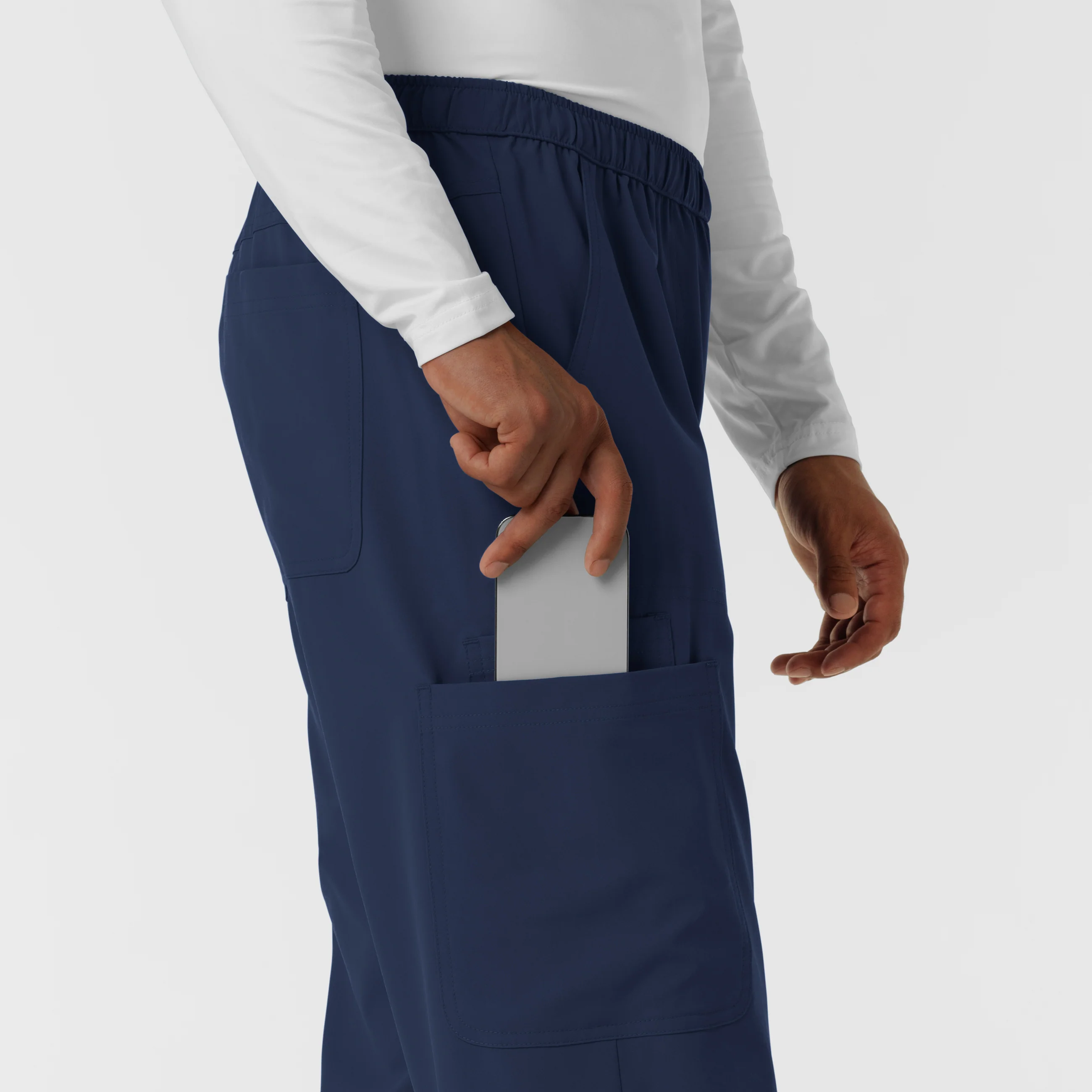 NURTUR Men's Straight Leg Cargo Scrub Pant - Navy - Image 8