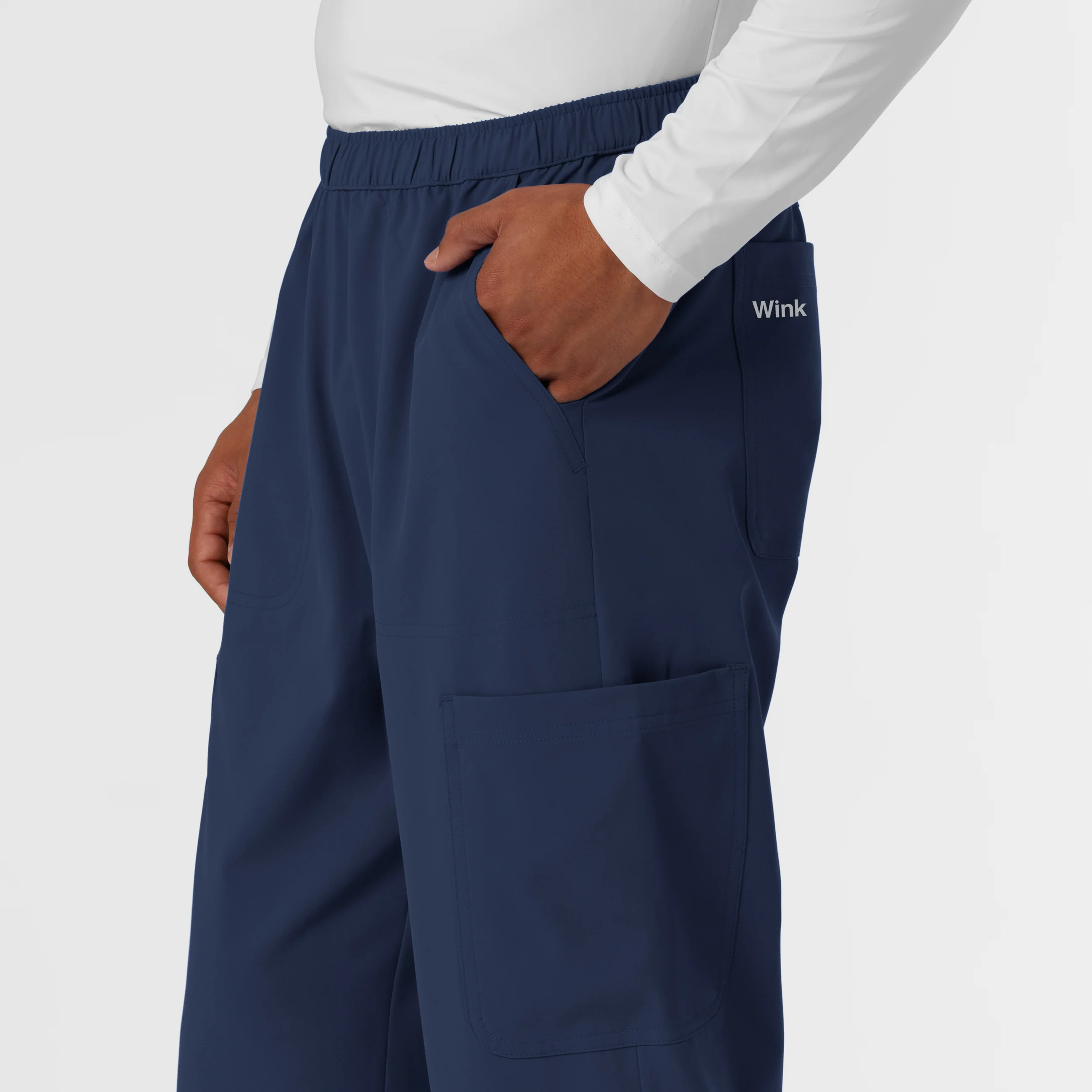NURTUR Men's Straight Leg Cargo Scrub Pant - Navy - Image 9