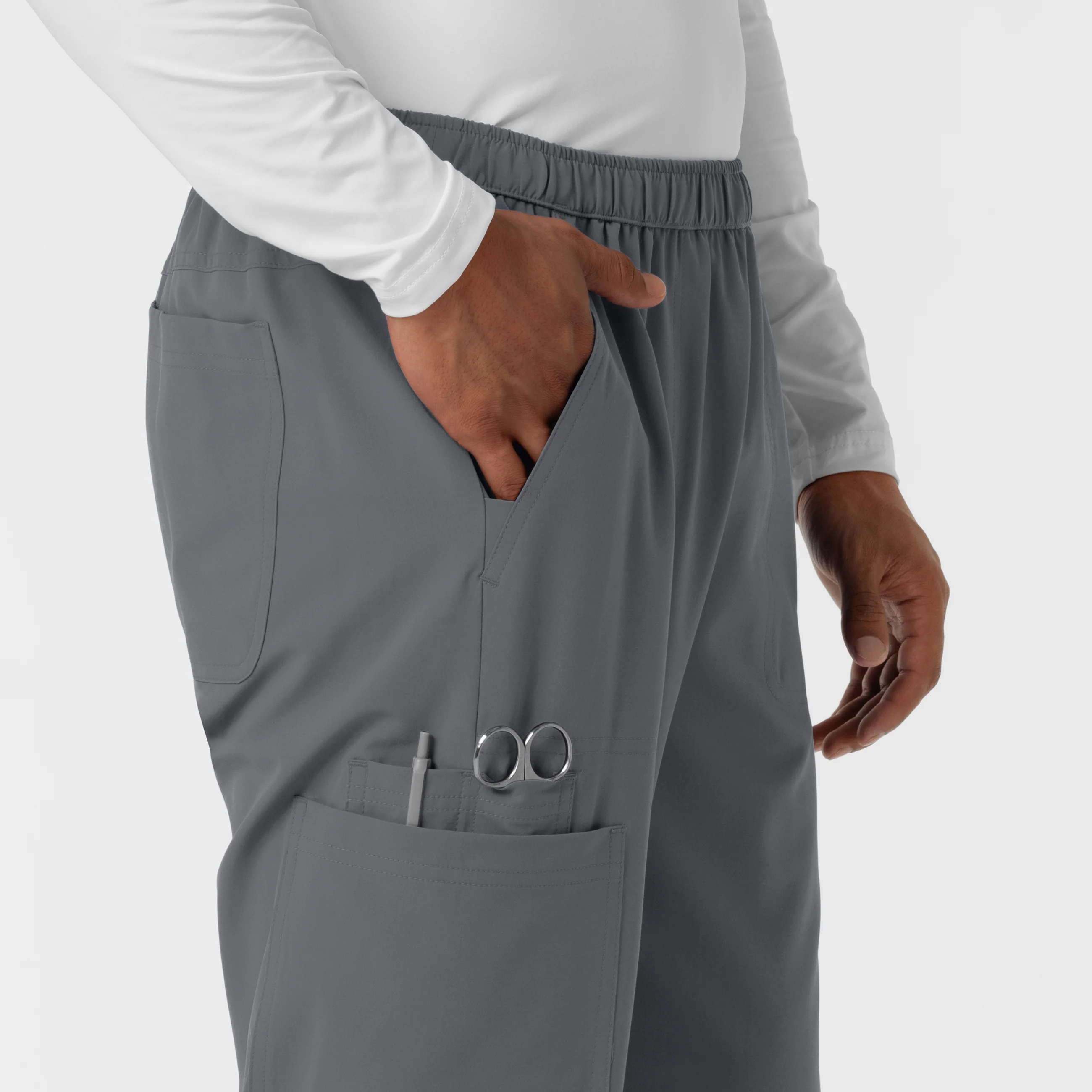 NURTUR Men's Straight Leg Cargo Scrub Pant - Pewter - Image 7
