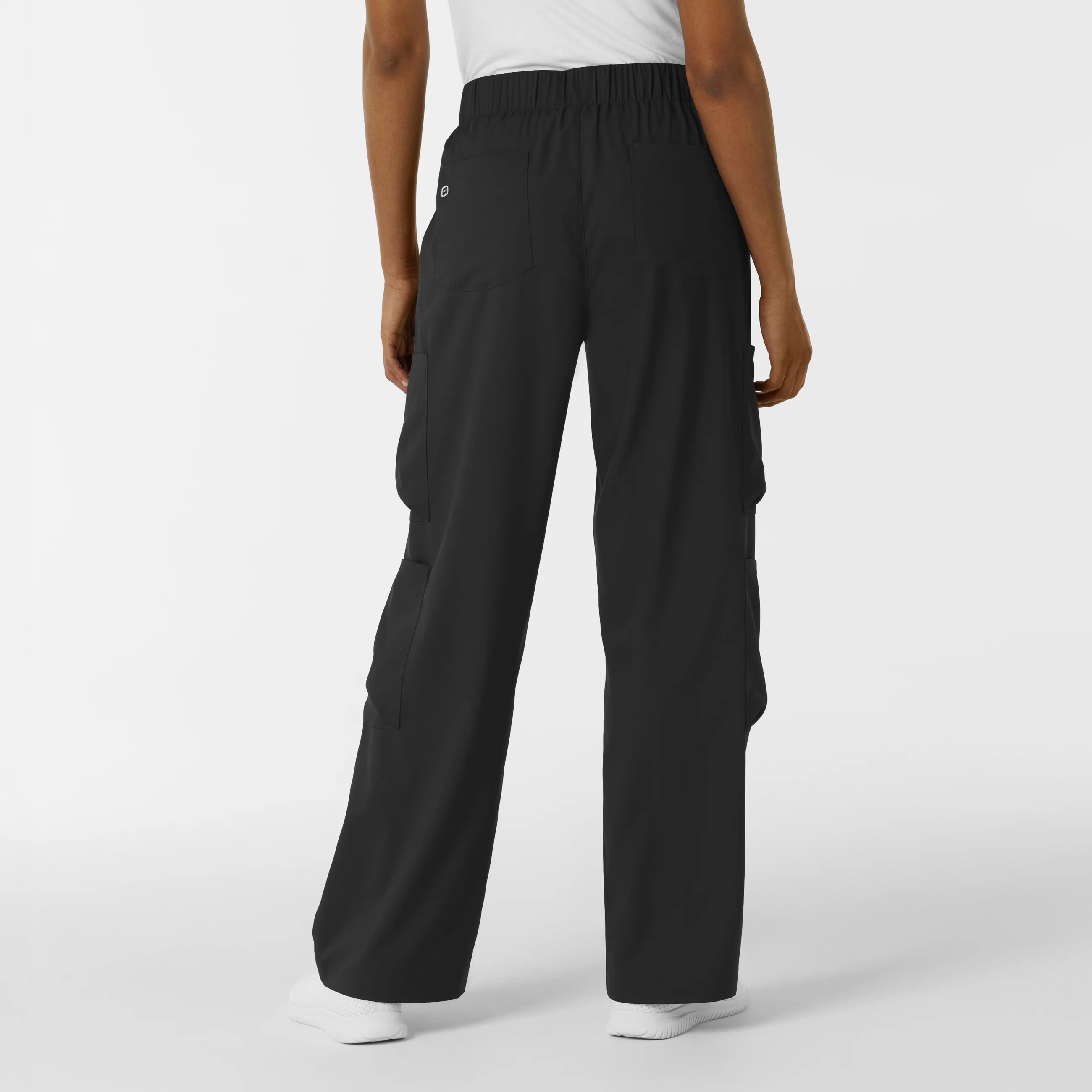 Boundless Women's Classic Wide Leg Double Cargo Scrub Pant - Black - Image 2