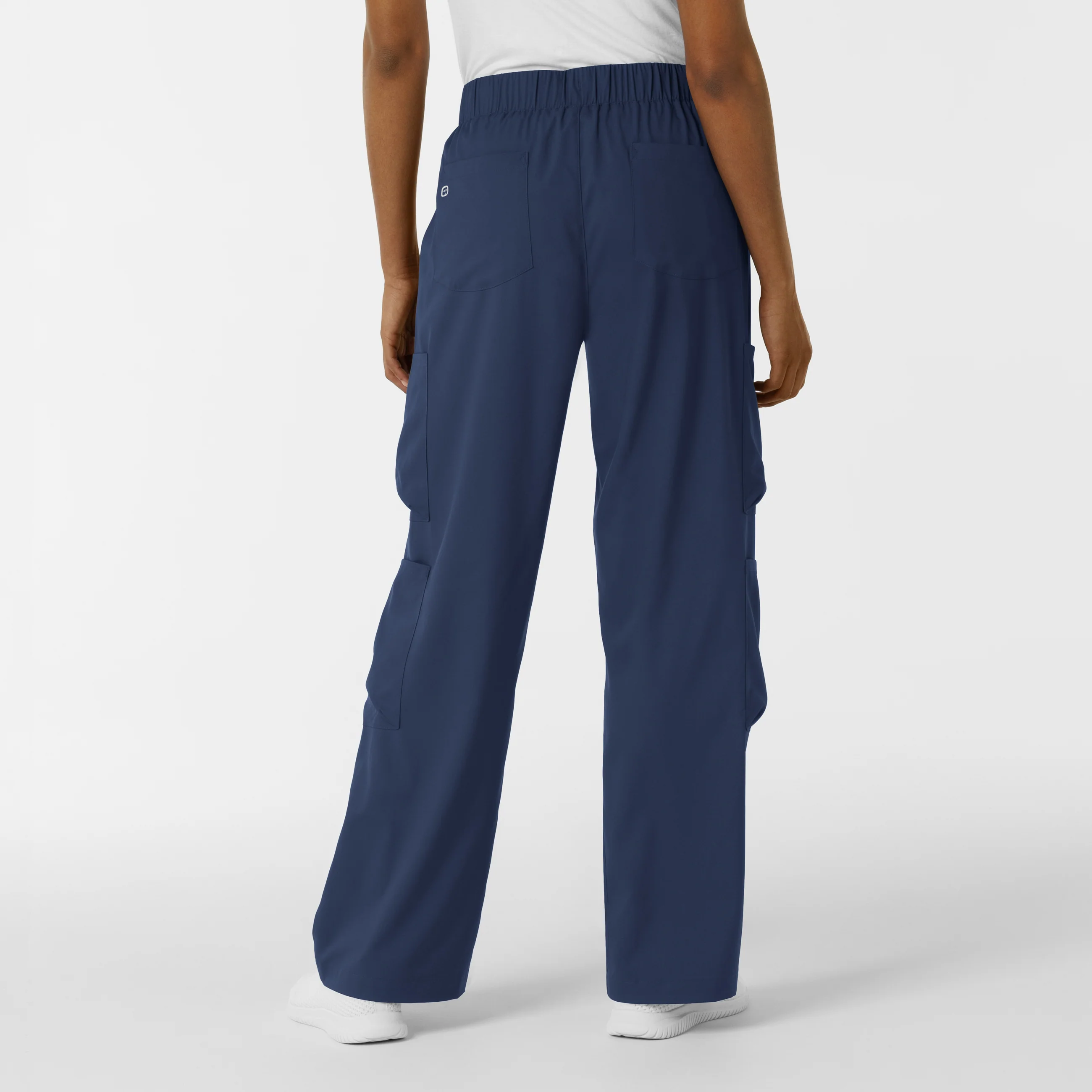 Boundless Women's Classic Wide Leg Double Cargo Scrub Pant - Navy - Image 2