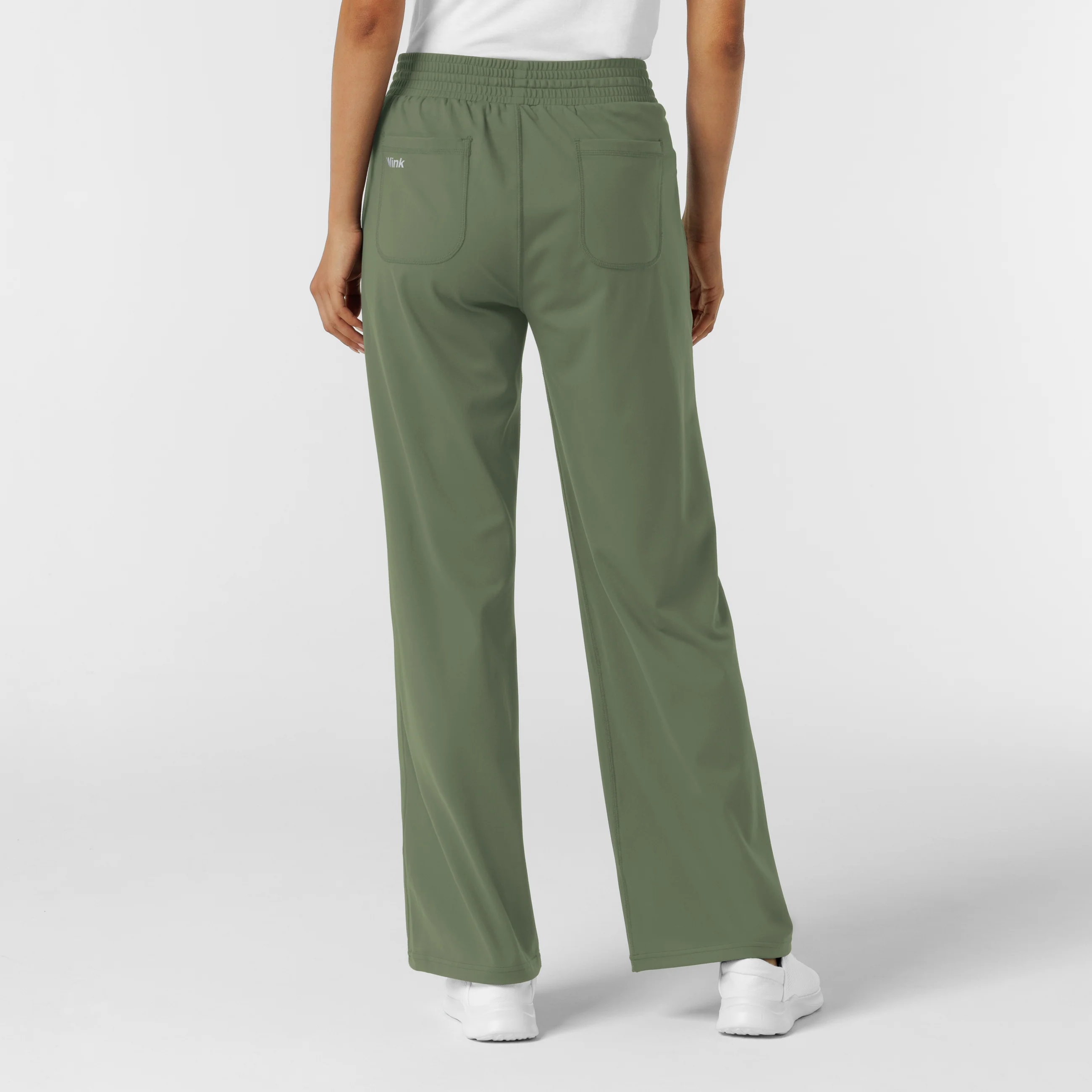 RENEW Knit Women's Wide Leg Scrub Pant - Olive - Image 3