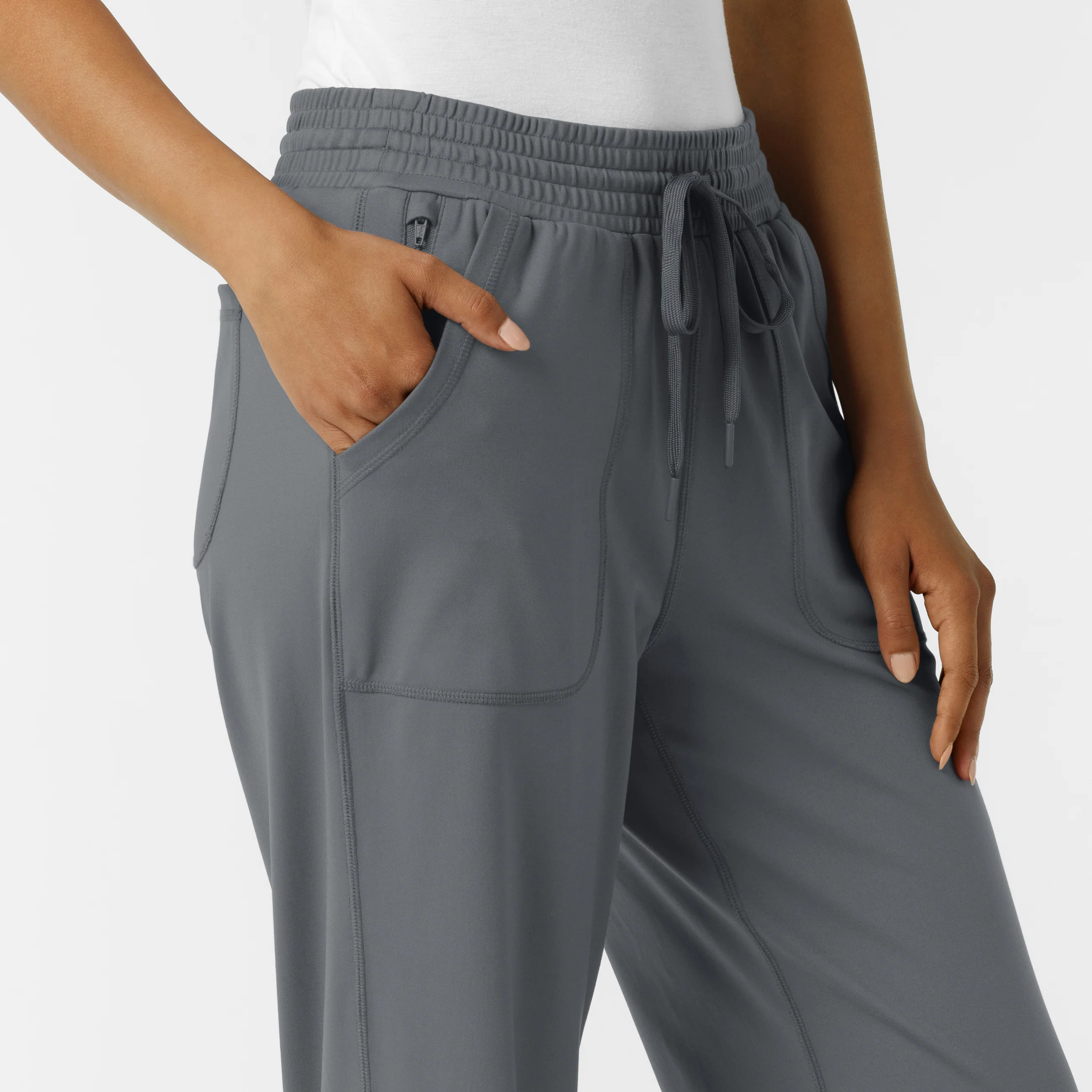 RENEW Knit Women's Wide Leg Scrub Pant - Pewter - Image 6