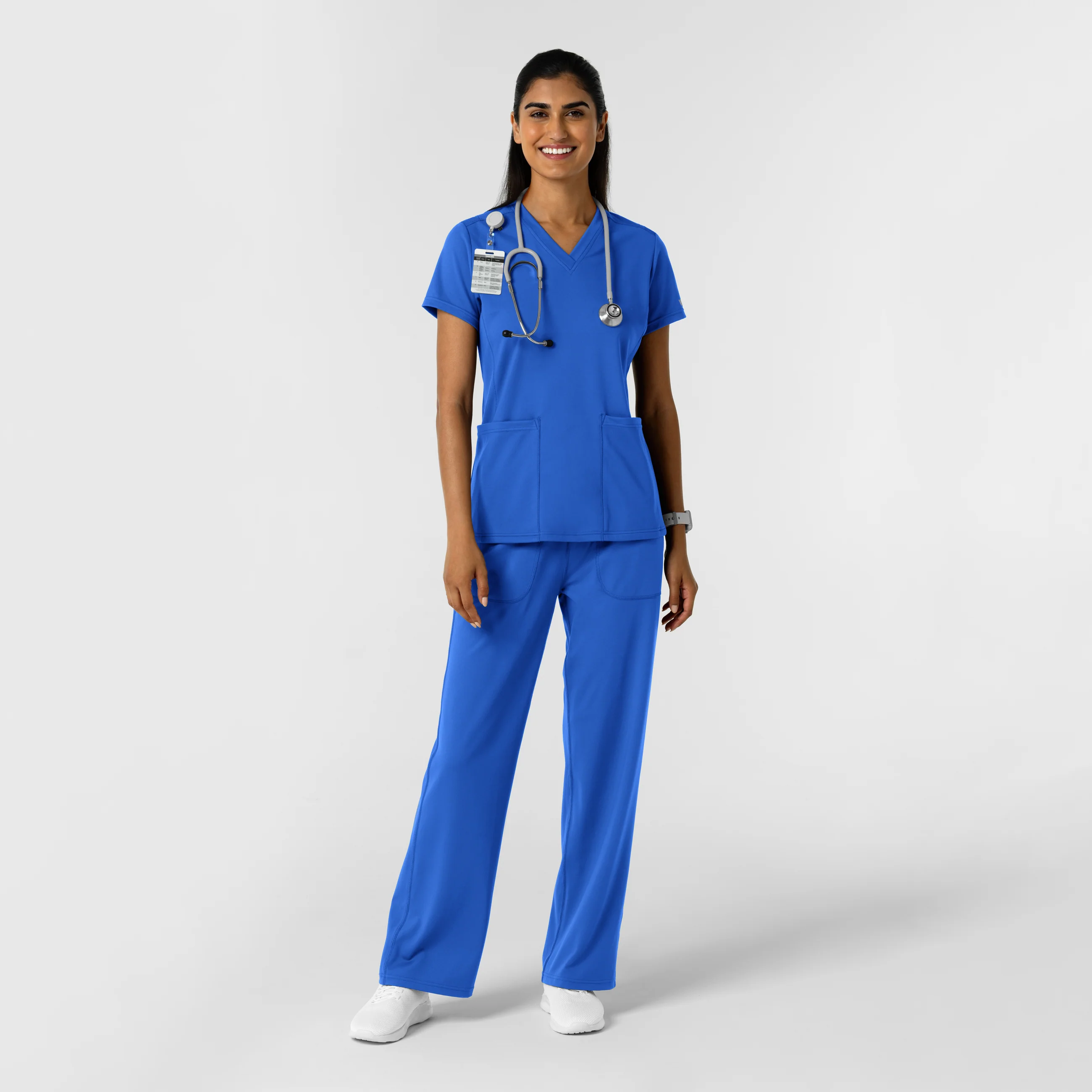 RENEW Knit Women's Wide Leg Scrub Pant - Royal - Image 4