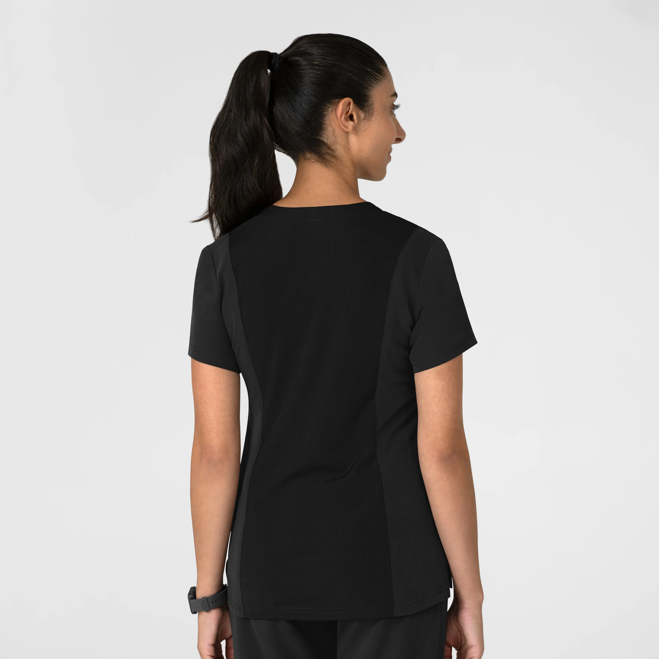 Nova Women's Flex-n-Reach V-Neck Scrub Top - Black - Image 2
