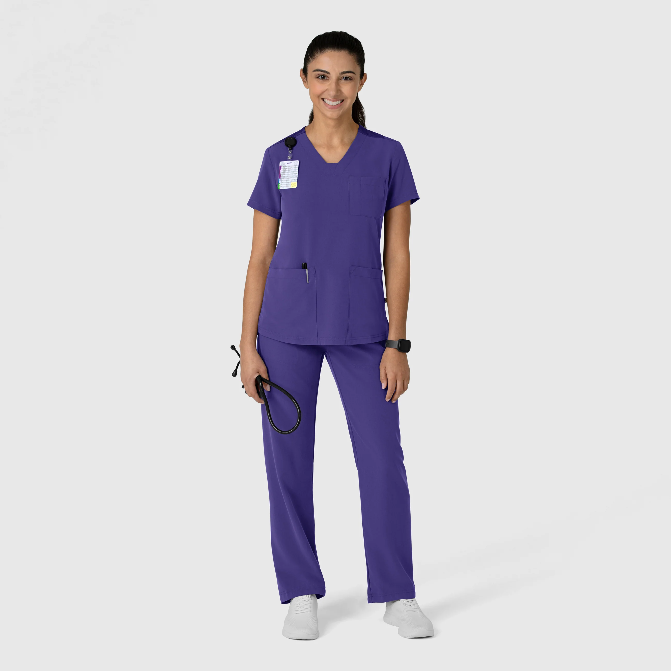Nova Women's Flex-n-Reach V-Neck Scrub Top - Grape - Image 9