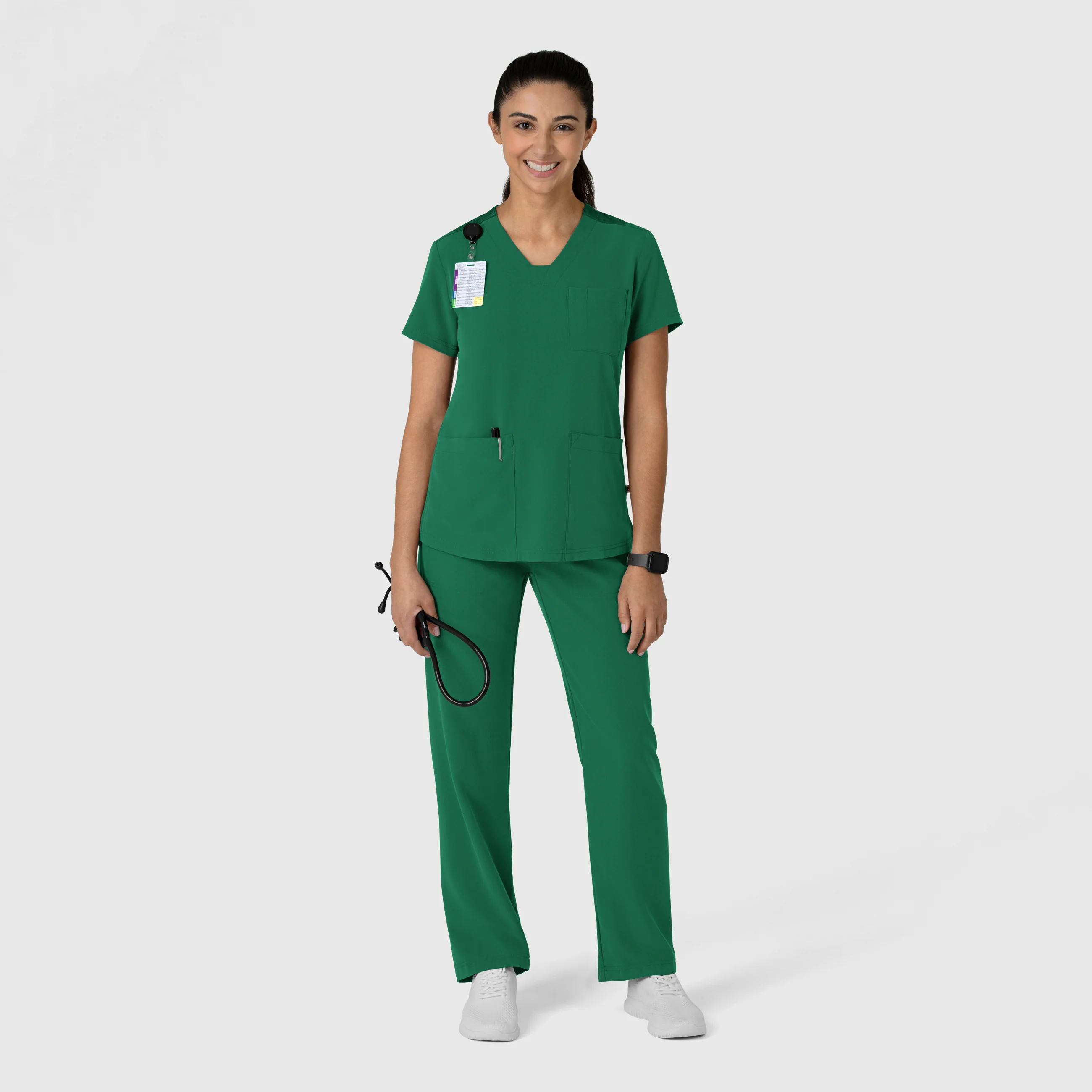 Nova Women's Flex-n-Reach V-Neck Scrub Top - Hunter - Image 9