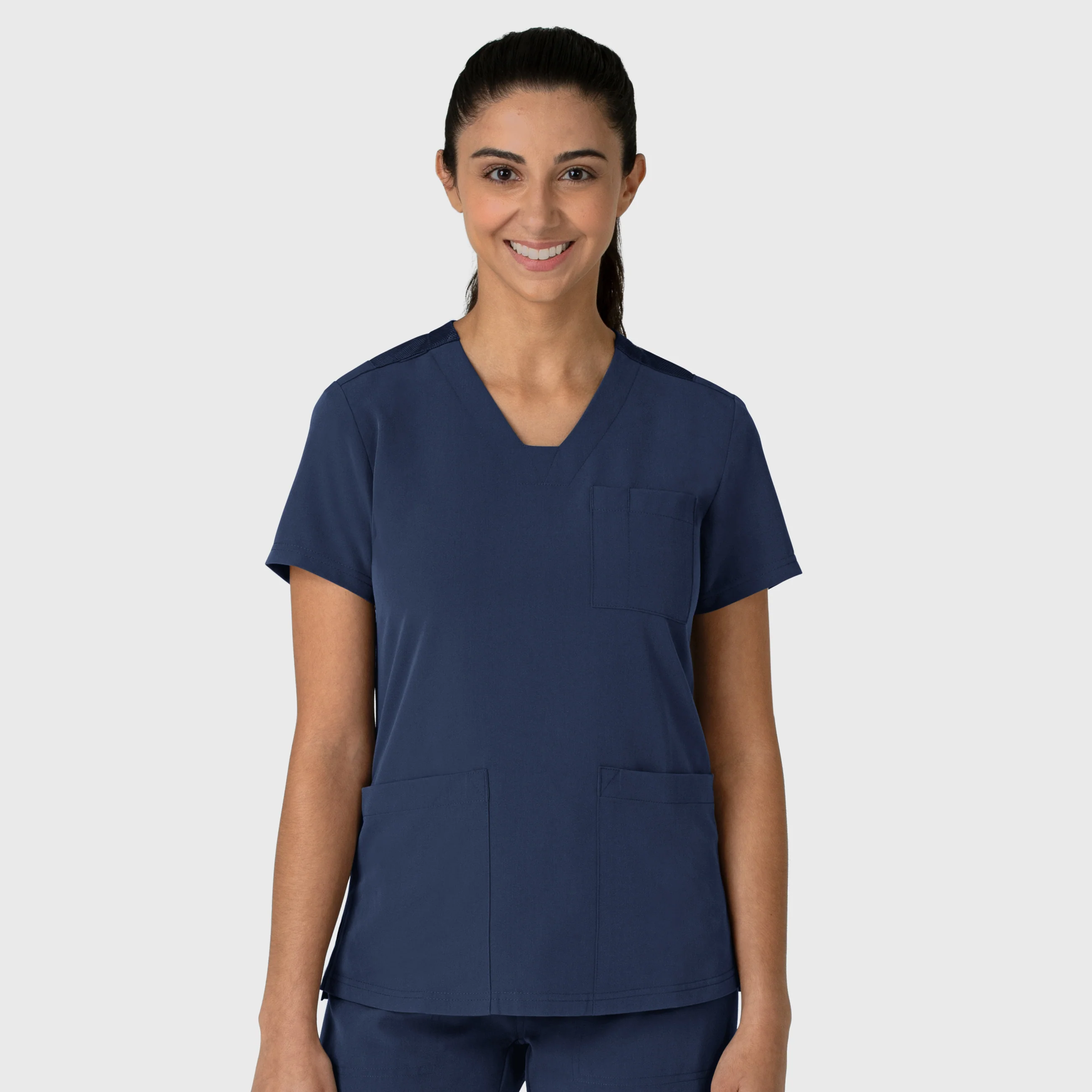 Nova Women's Flex-n-Reach V-Neck Scrub Top - Navy