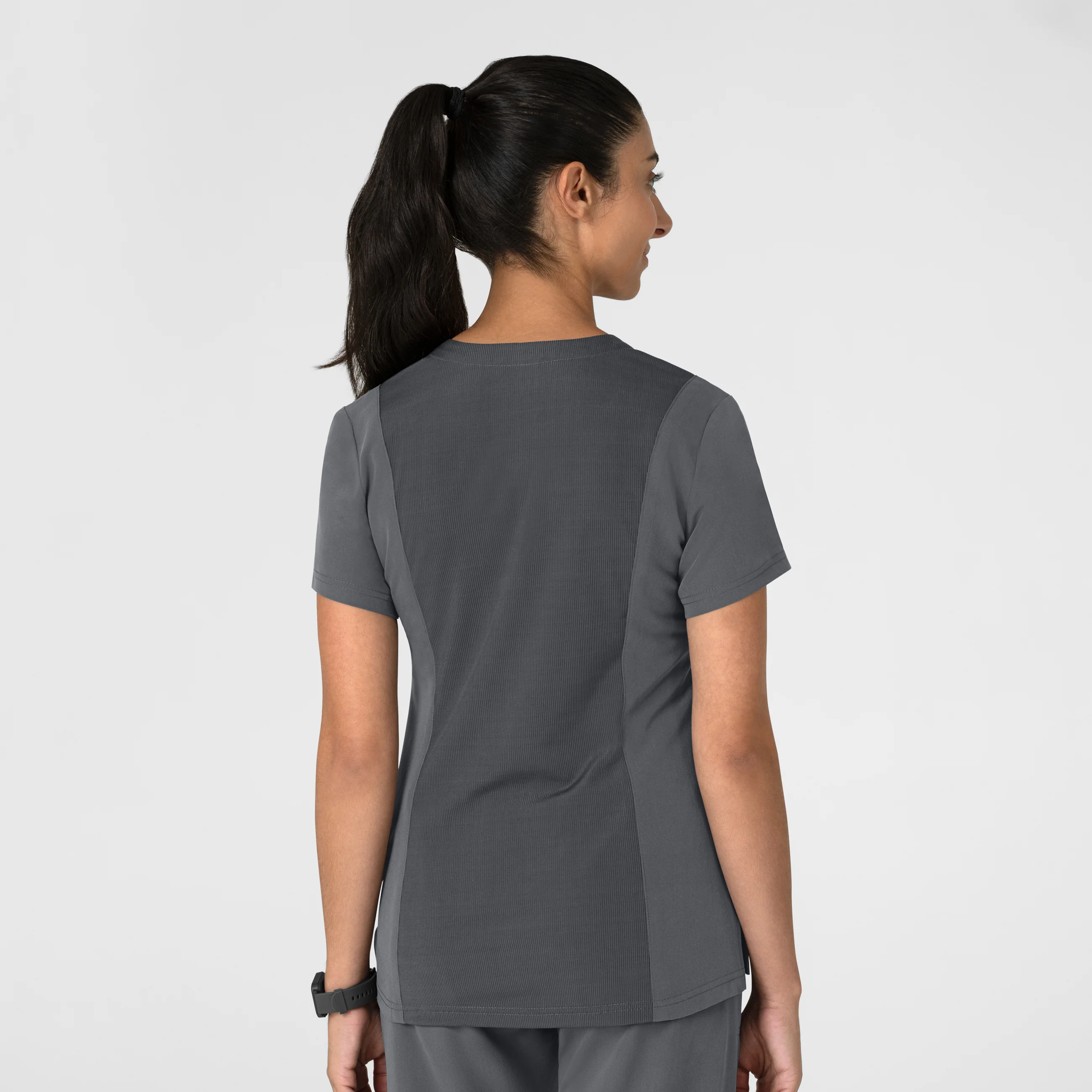 Nova Women's Flex-n-Reach V-Neck Scrub Top - Pewter - Image 2