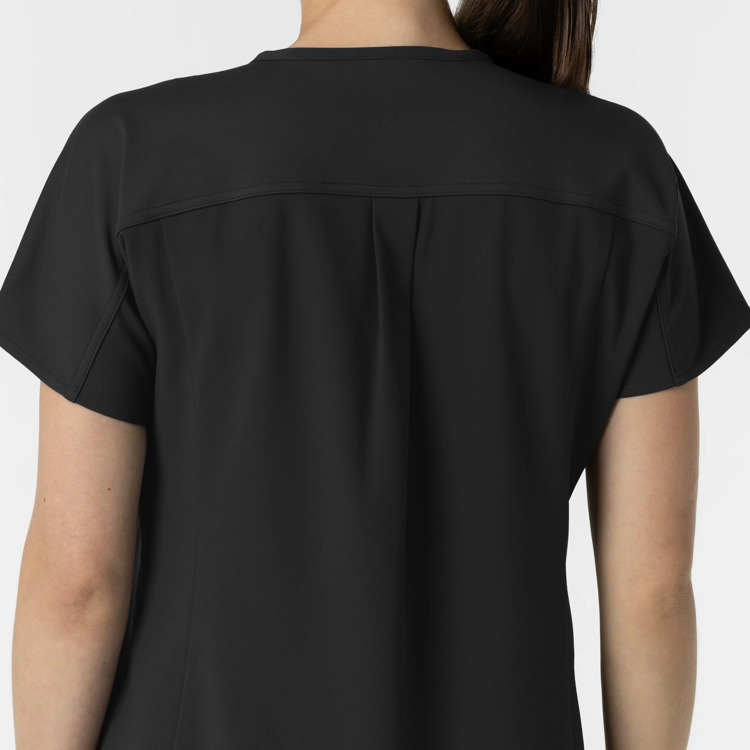 RENEW Women's V-Neck Tunic Scrub Top - Black - Image 9