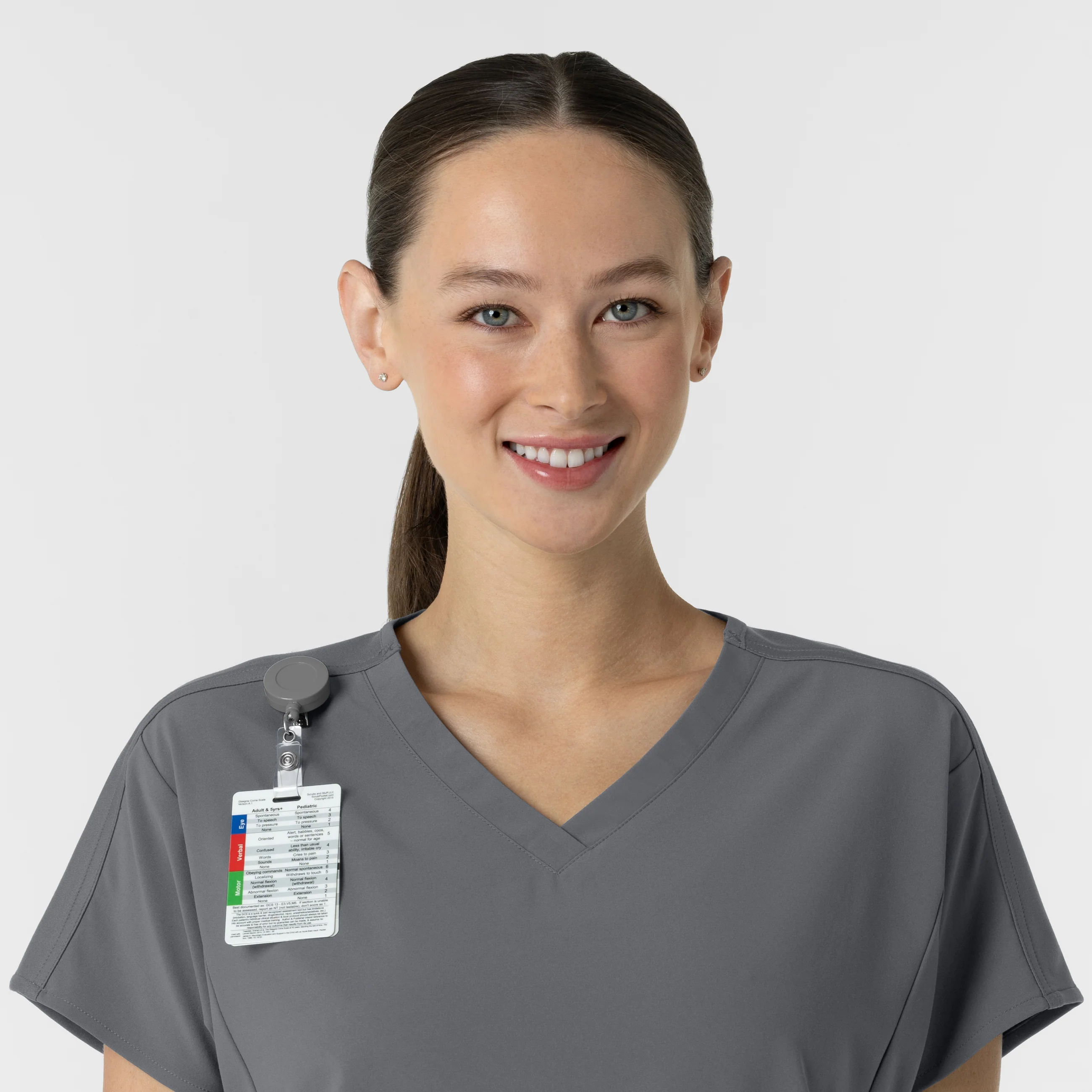 RENEW Women's V-Neck Tunic Scrub Top - Pewter - Image 6