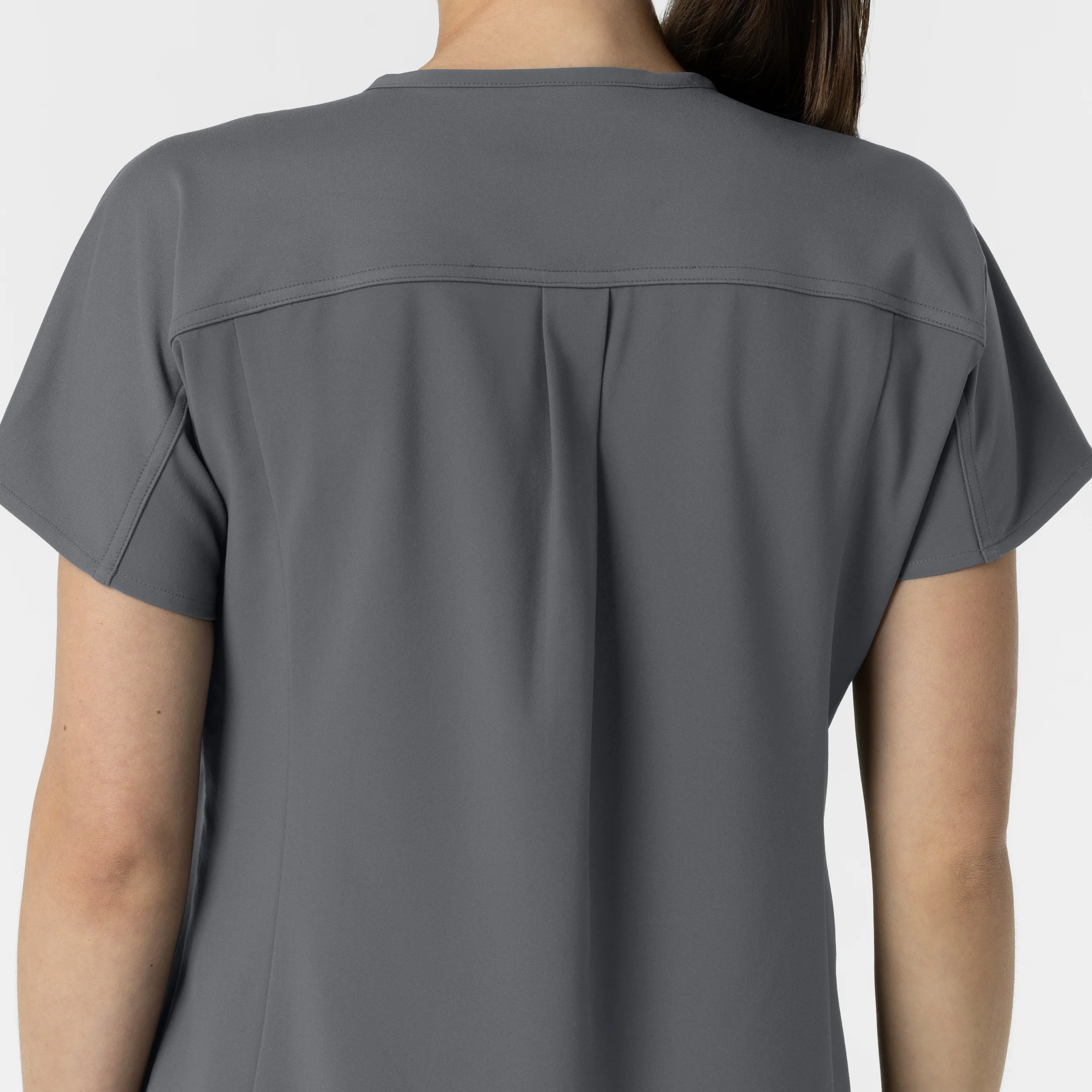 RENEW Women's V-Neck Tunic Scrub Top - Pewter - Image 9