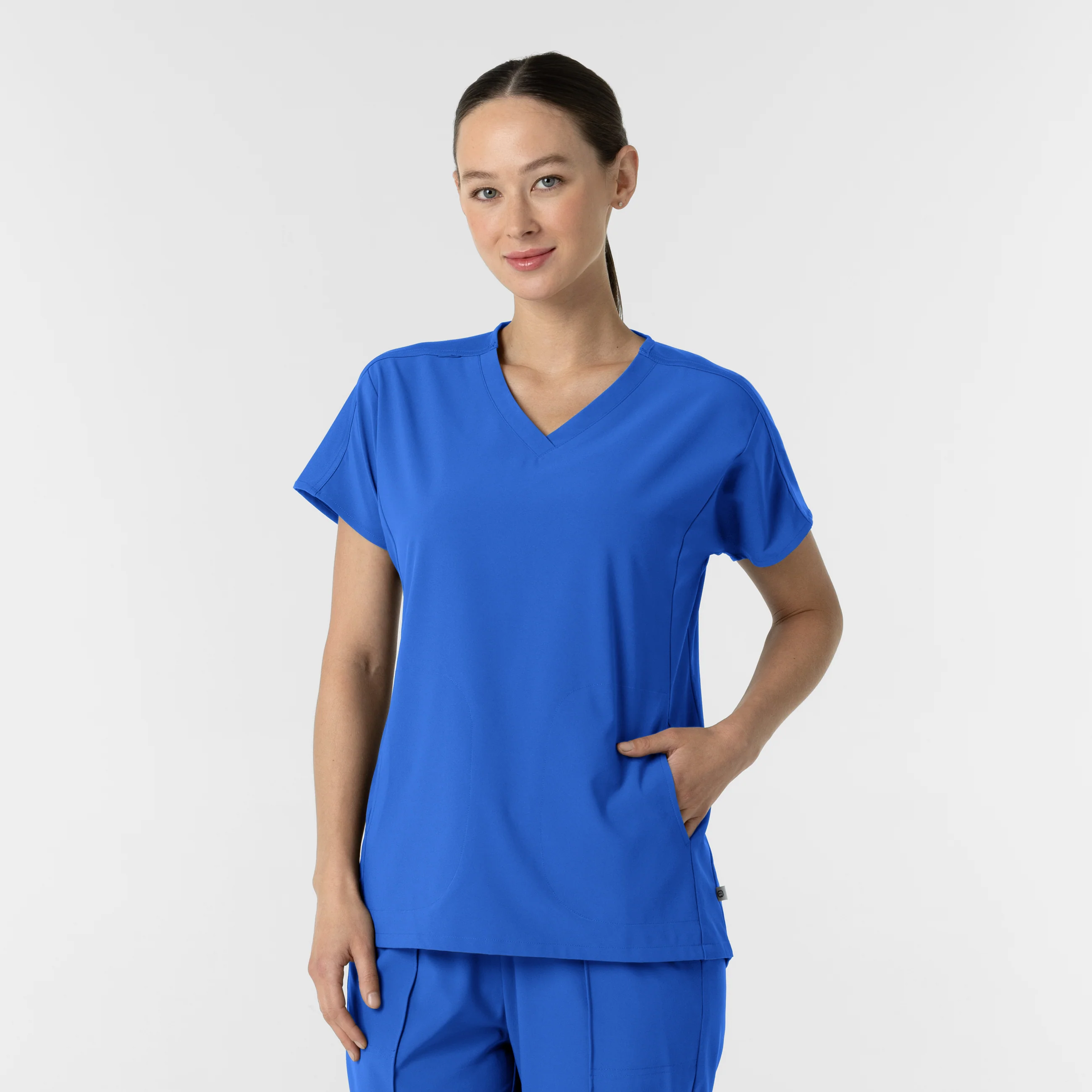 RENEW Women's V-Neck Tunic Scrub Top - Royal
