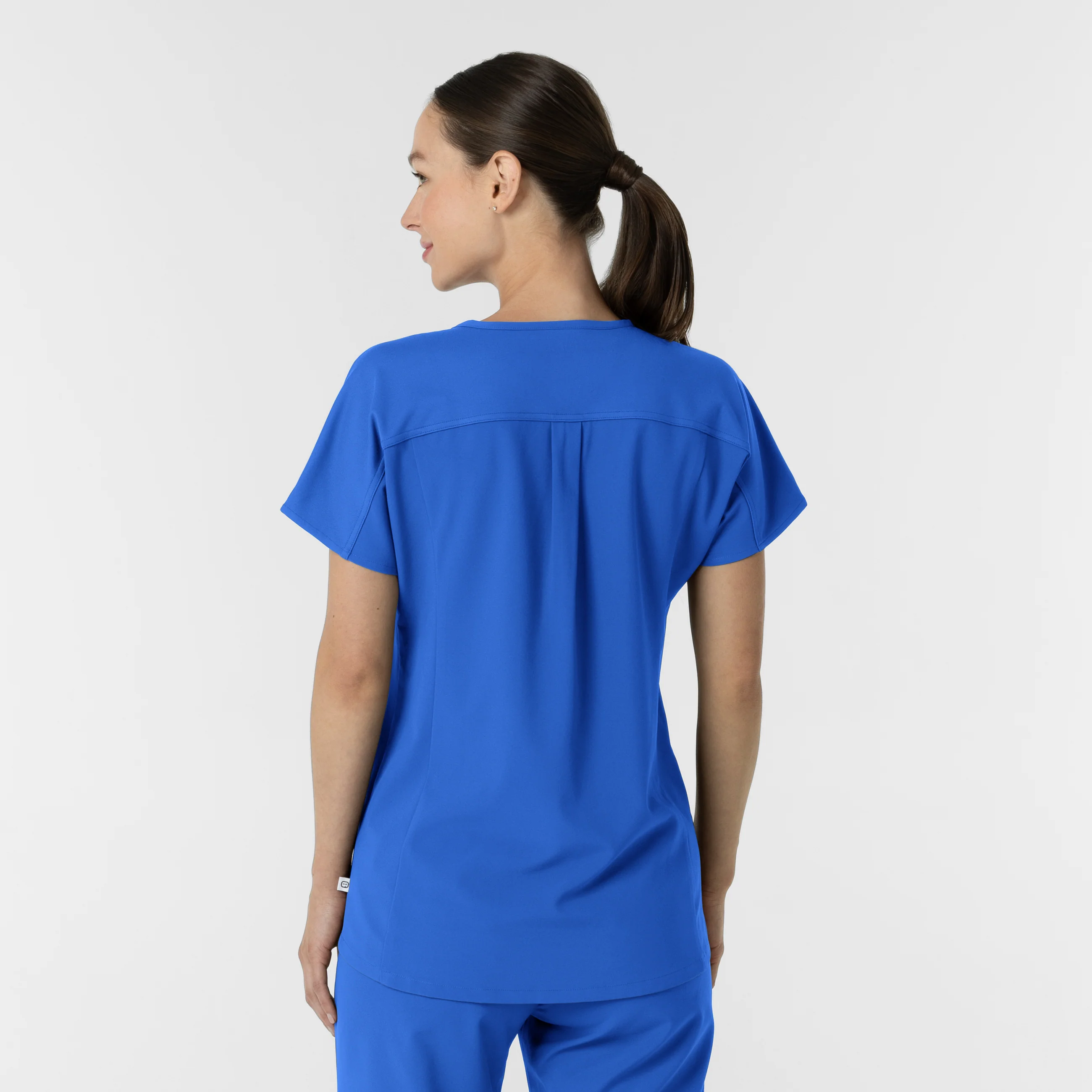 RENEW Women's V-Neck Tunic Scrub Top - Royal - Image 2