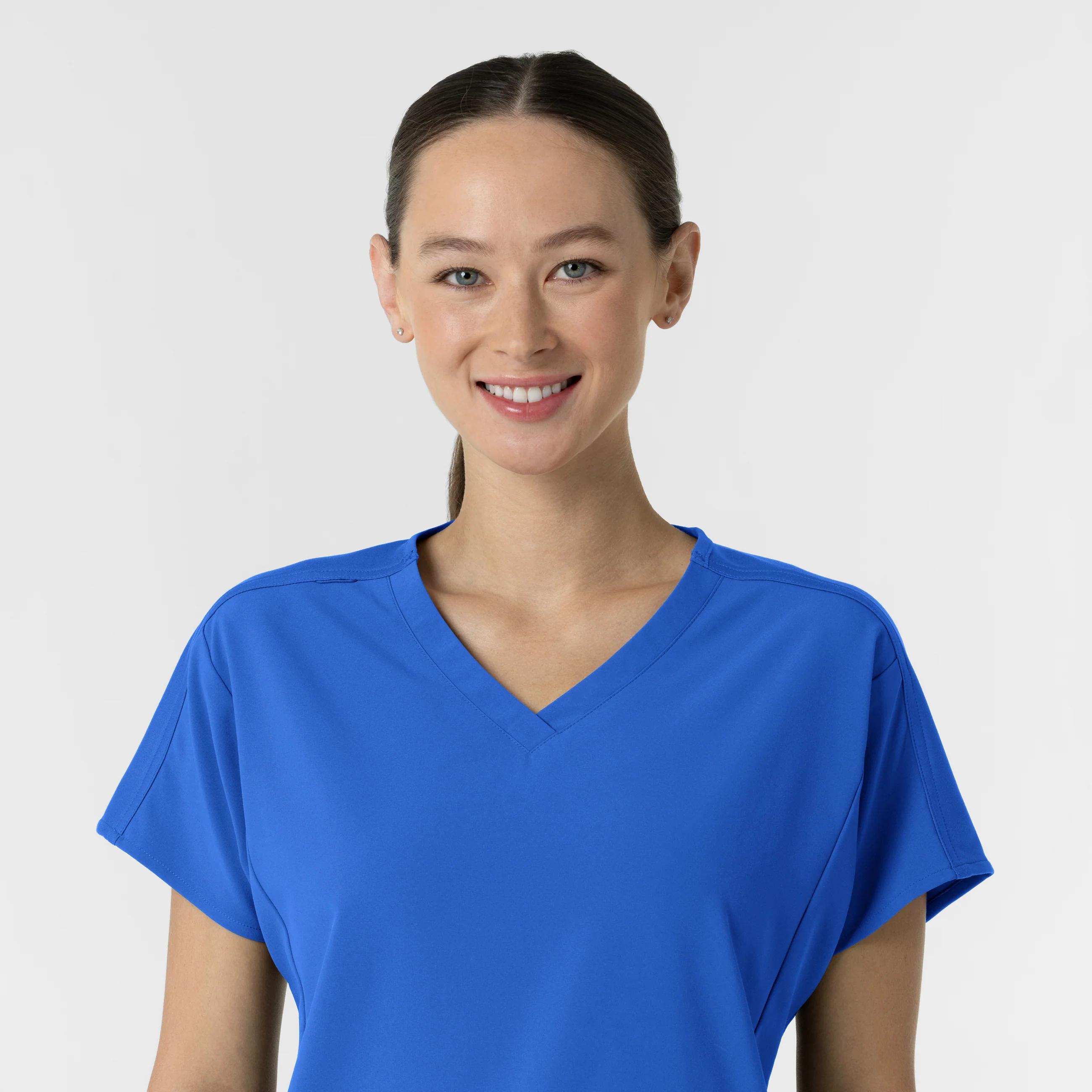 RENEW Women's V-Neck Tunic Scrub Top - Royal - Image 5