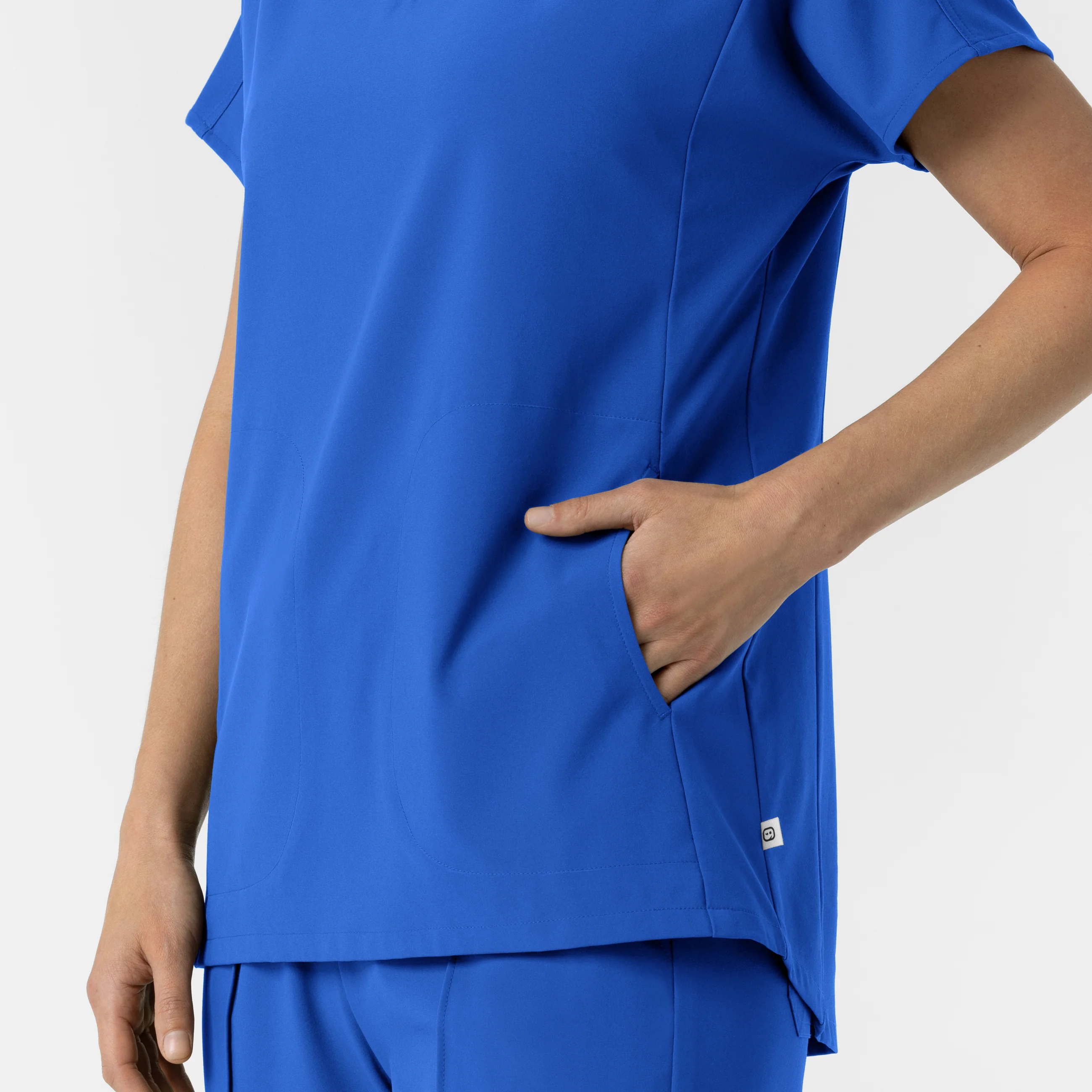 RENEW Women's V-Neck Tunic Scrub Top - Royal - Image 8