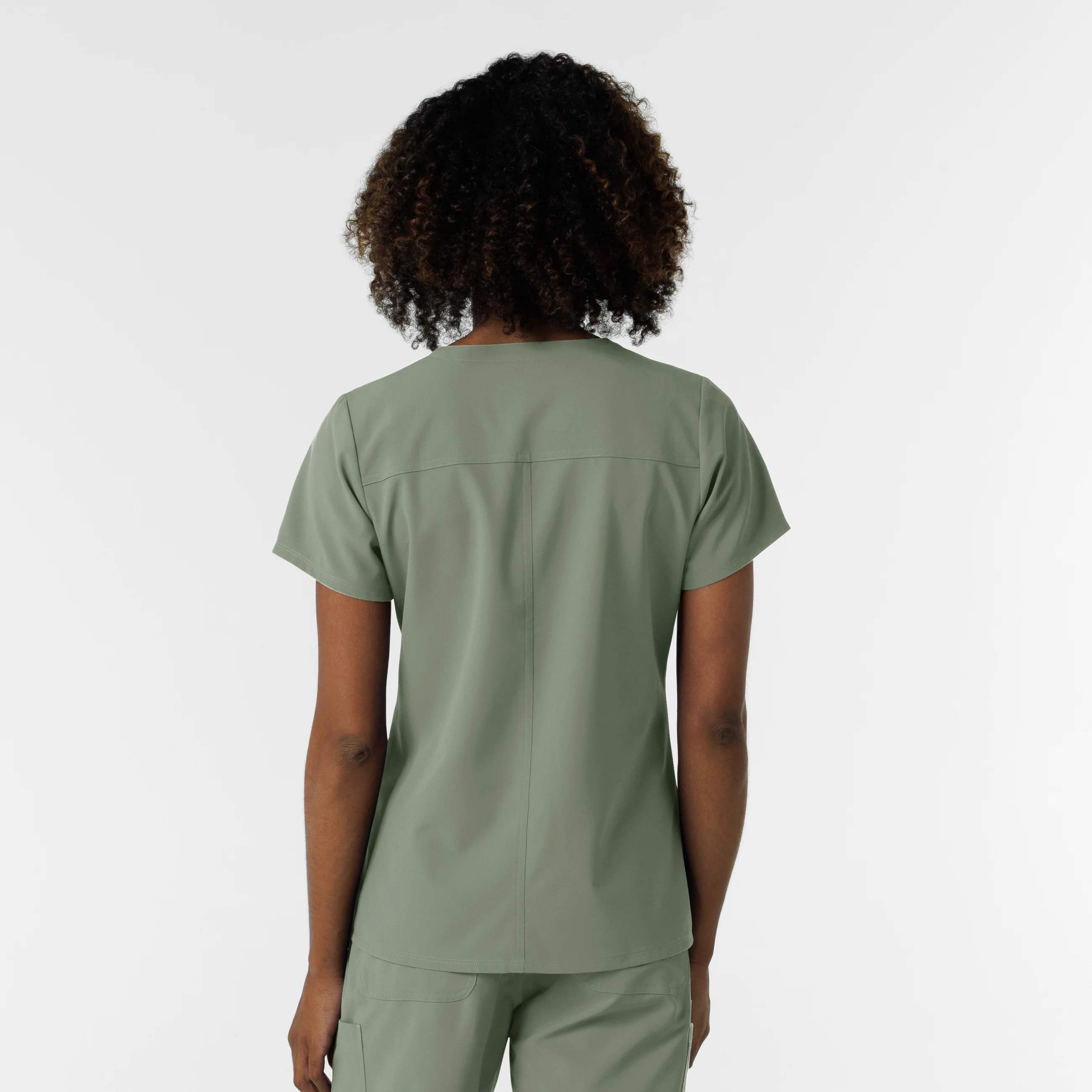 NURTUR Women's V-Neck Scrub Top - Sage - Image 2