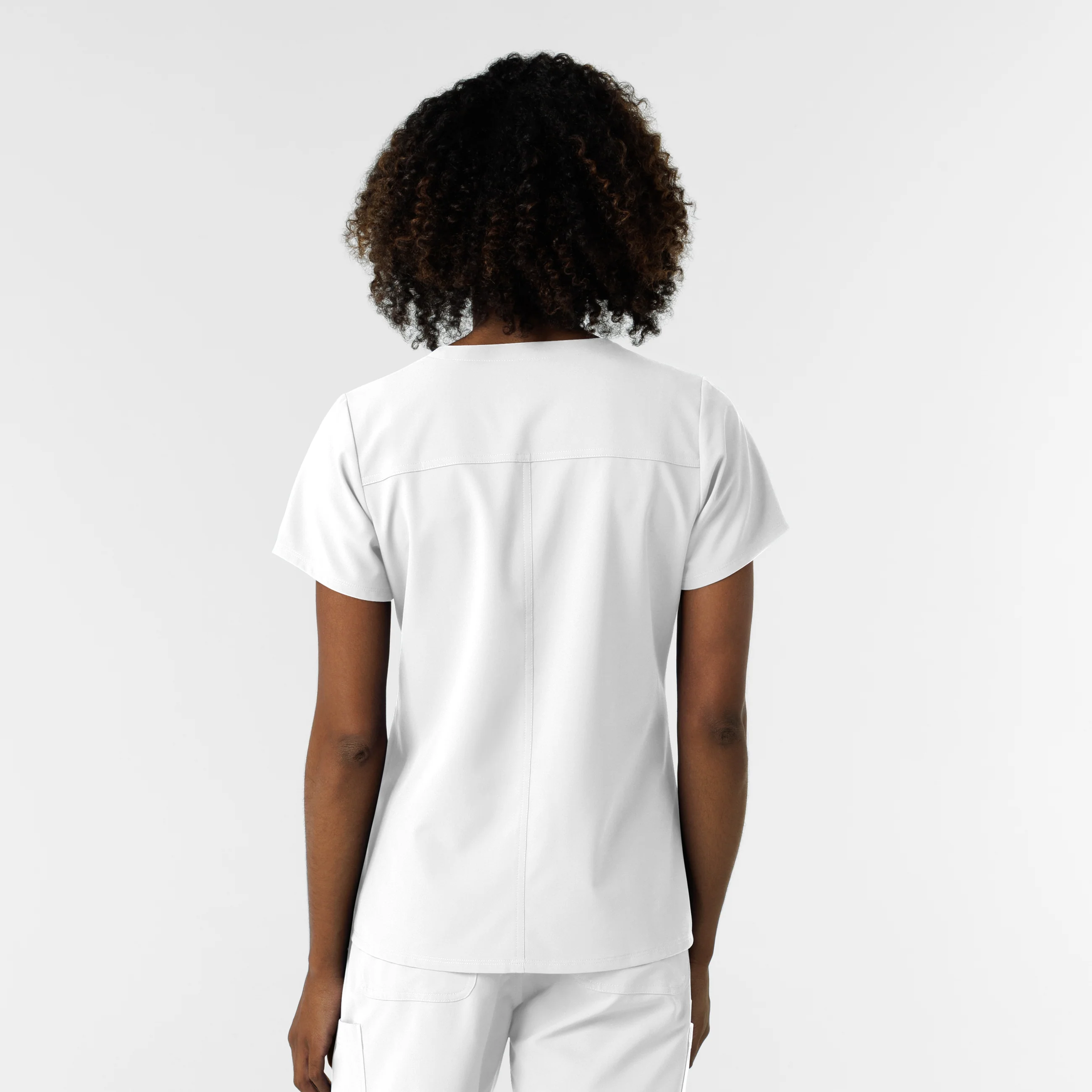 NURTUR Women's V-Neck Scrub Top - White - Image 2