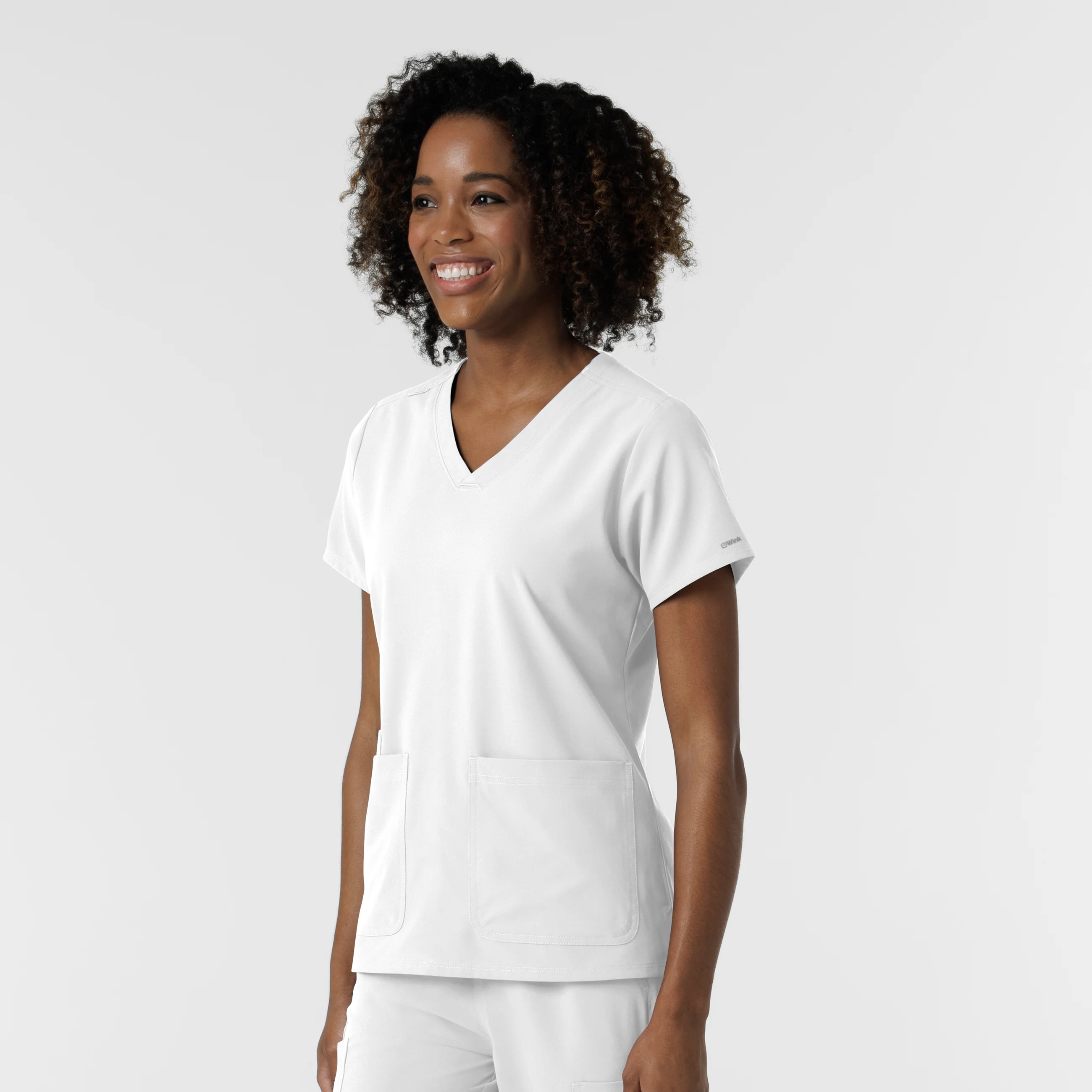 NURTUR Women's V-Neck Scrub Top - White - Image 4
