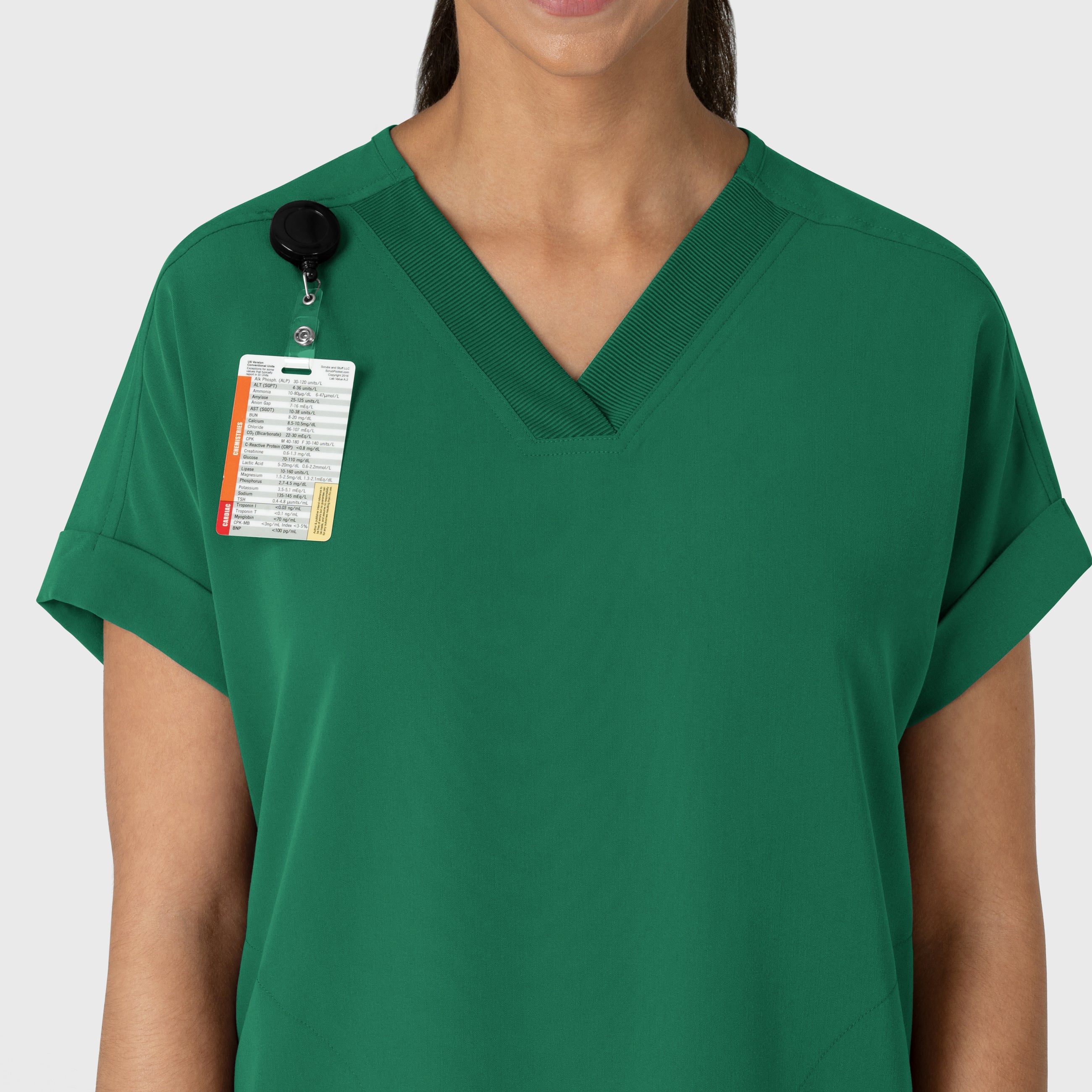 Nova Women's Drop Shoulder Boxy Scrub Top - Hunter - Image 5
